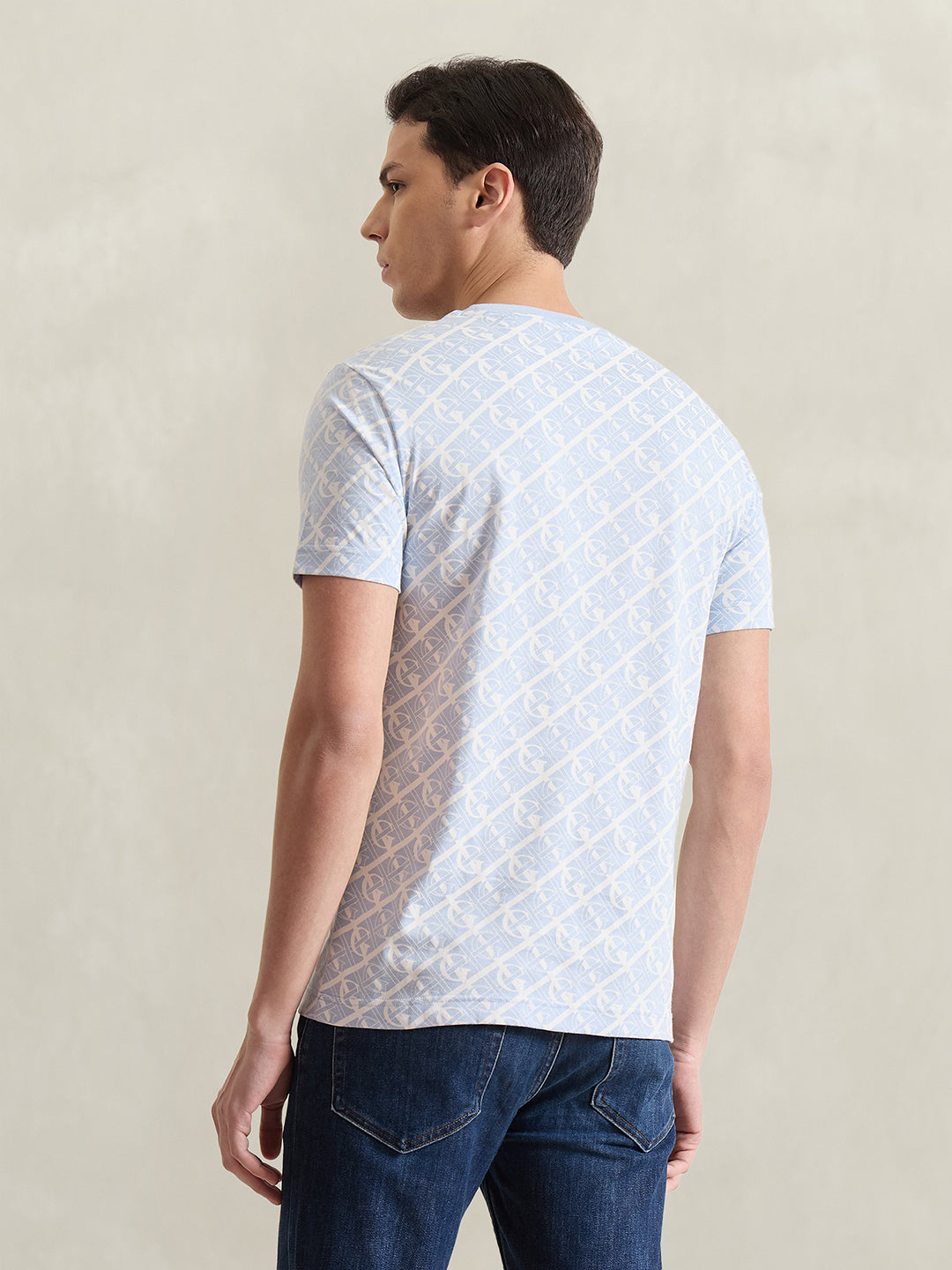 GANT Men Blue Printed T-Shirt