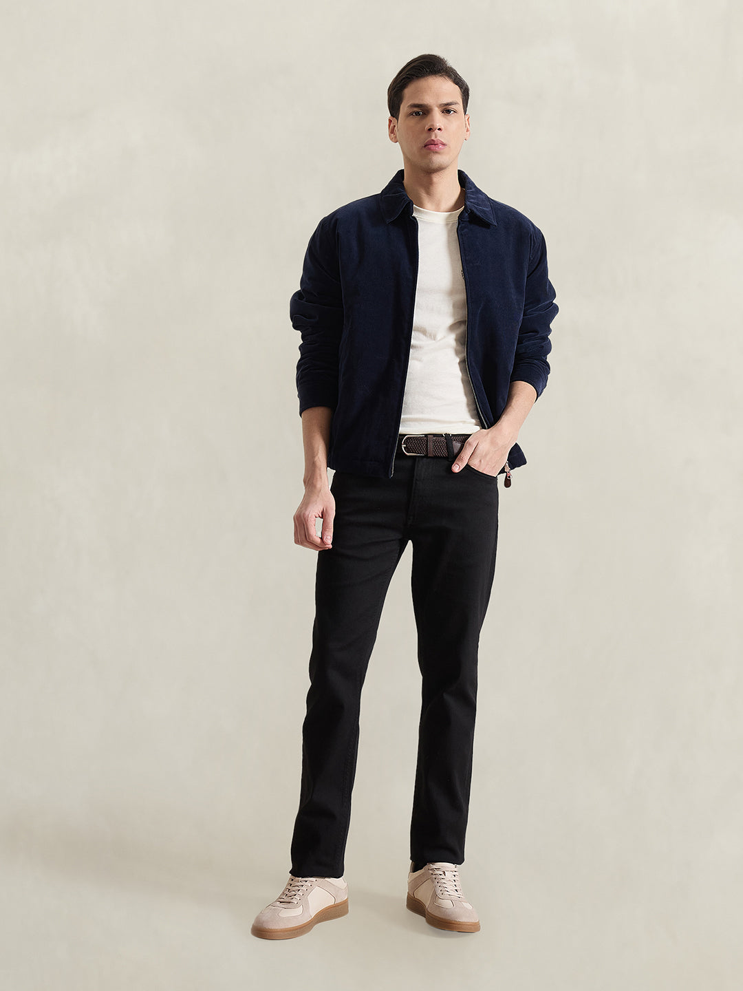 GANT Men Cream Solid T-Shirt