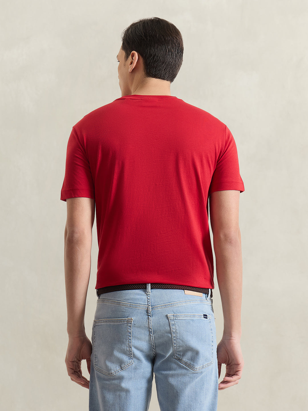 GANT Men Red Solid T-Shirt