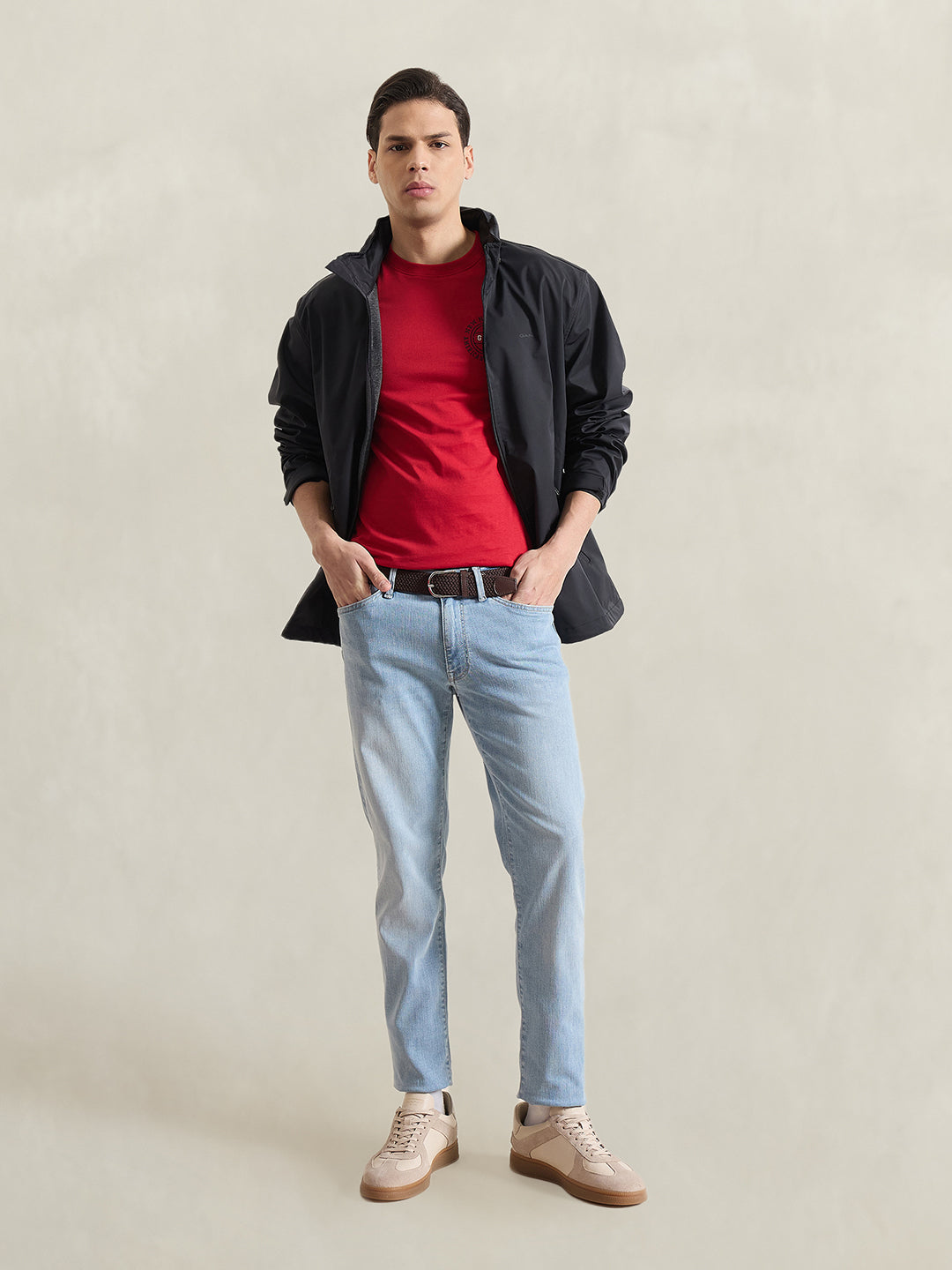 GANT Men Red Solid T-Shirt