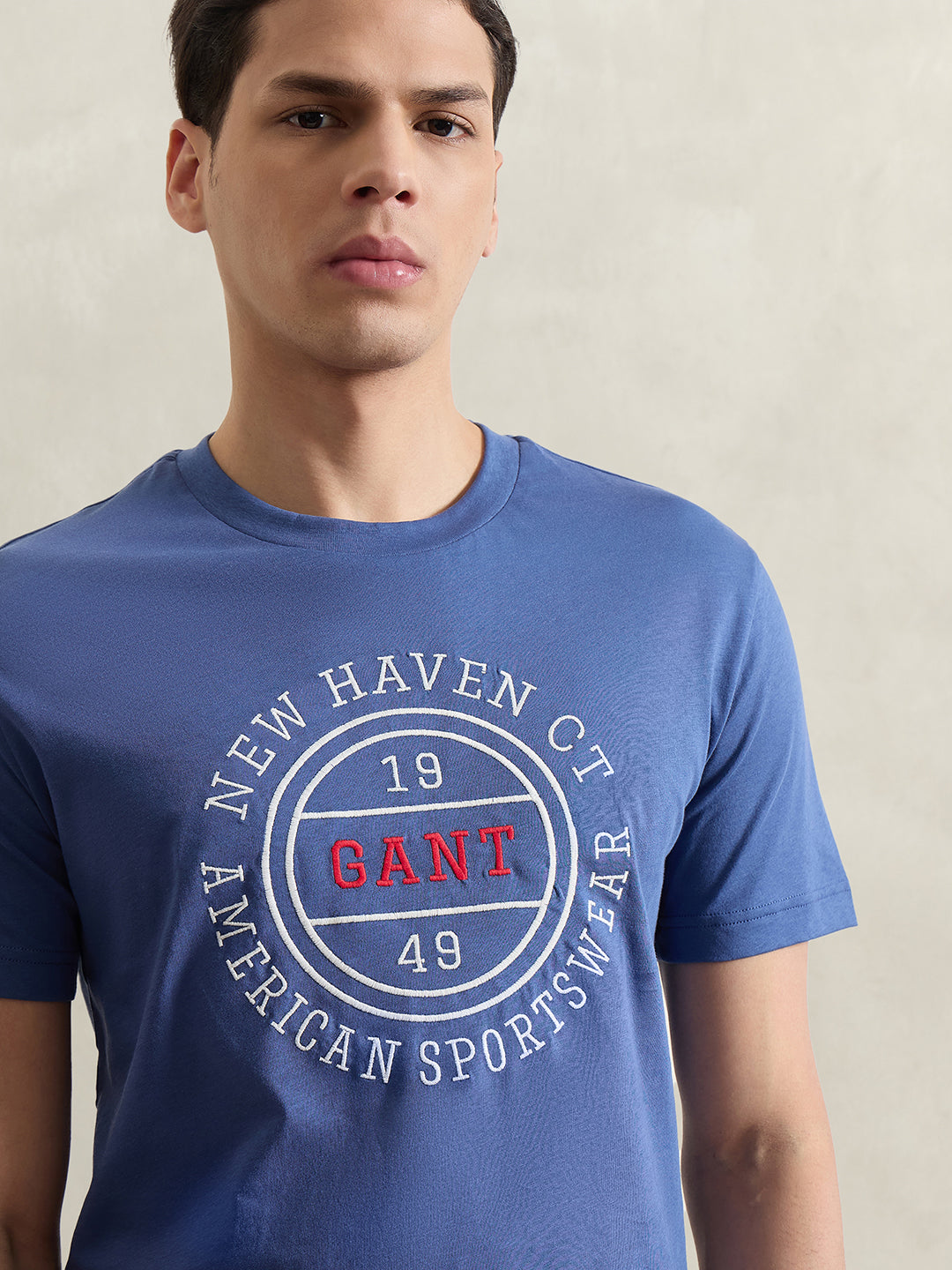 GANT Men Blue Printed T-Shirt