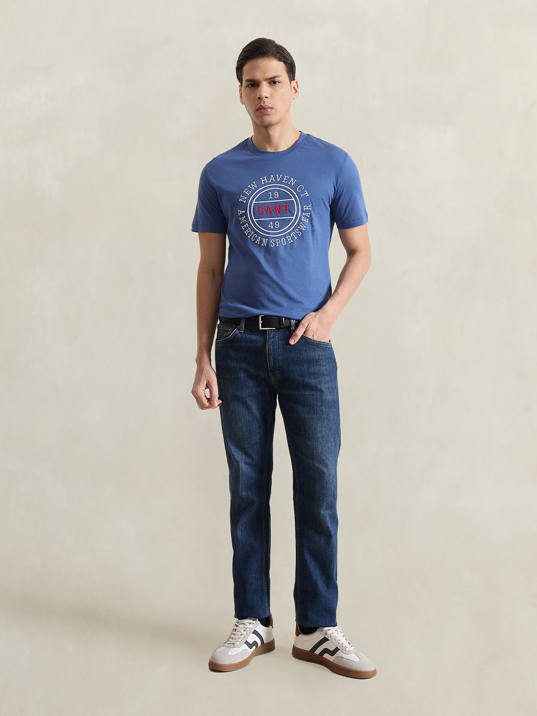 GANT Men Blue Printed T-Shirt