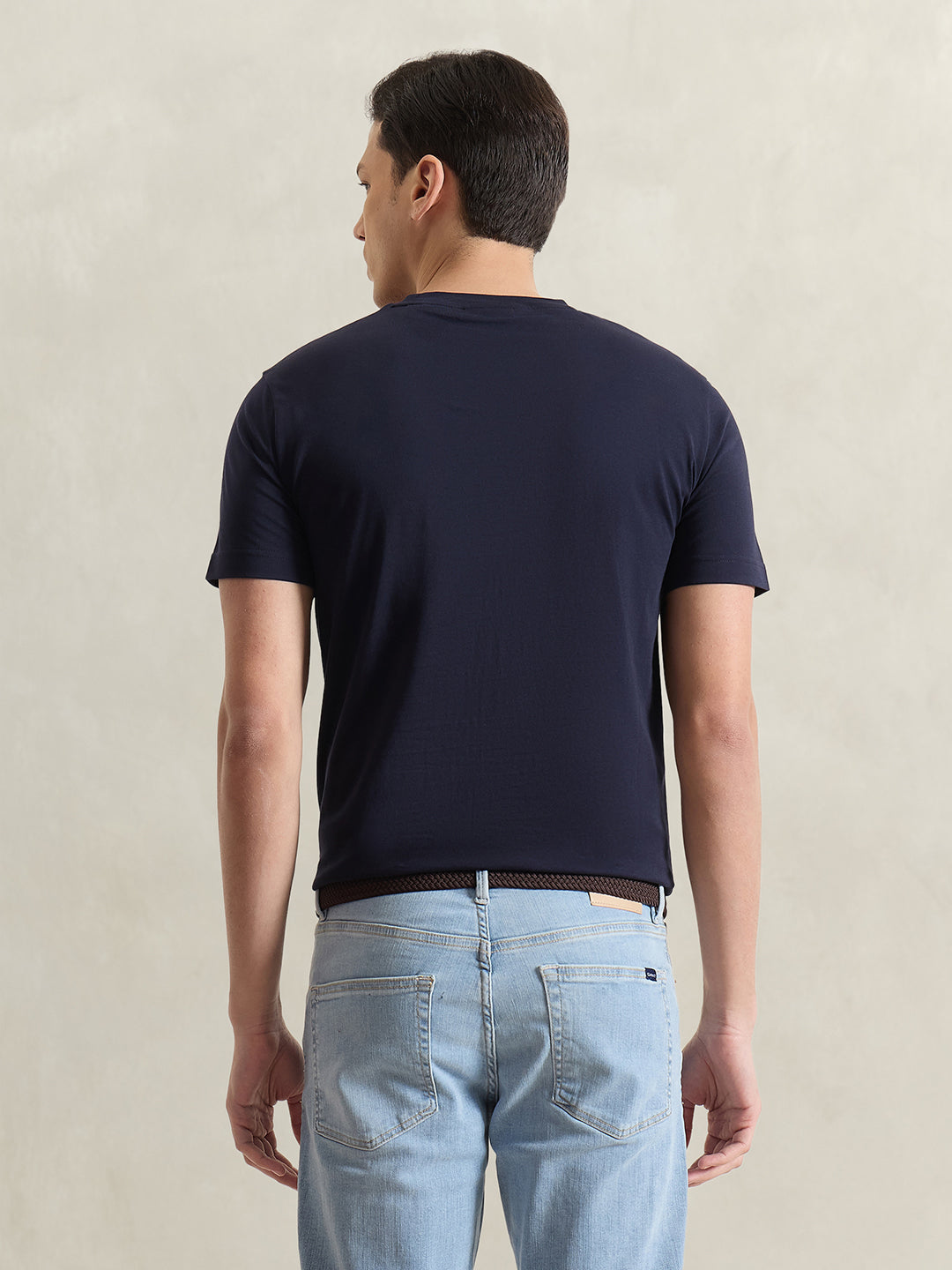 GANT Men Navy Blue Printed T-Shirt