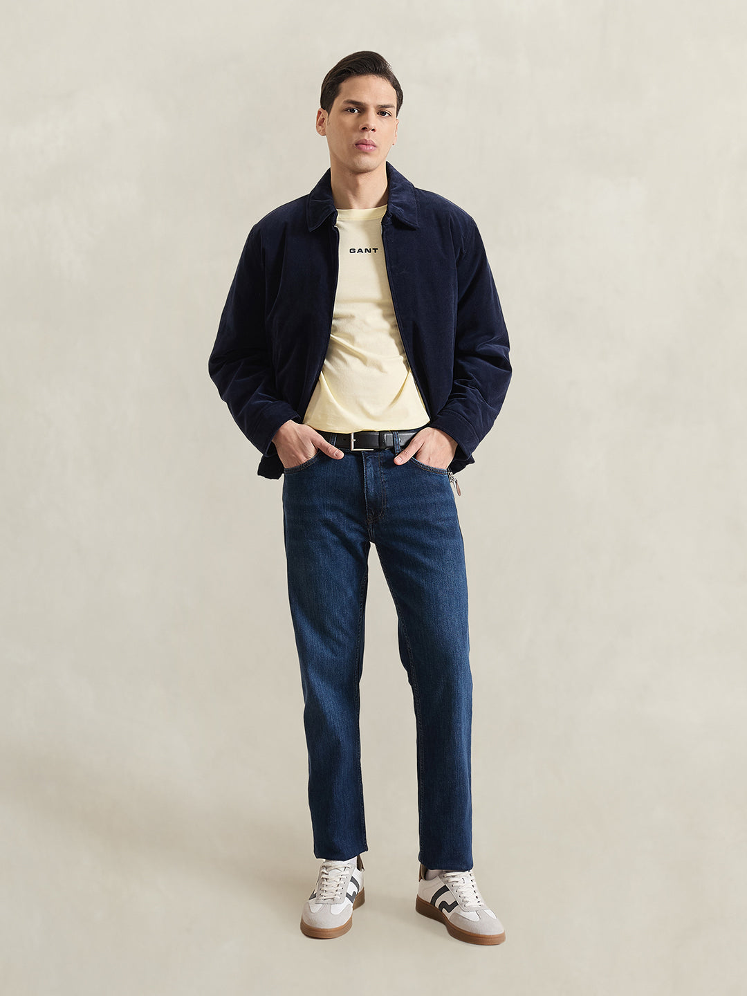 GANT Men Yellow Solid T-Shirt