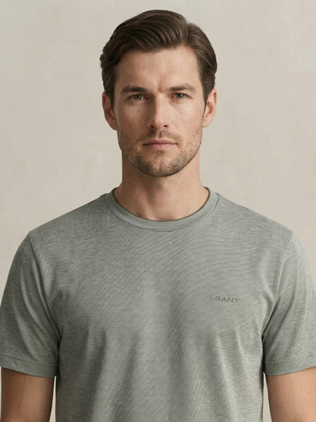 Gant Men Pure Cotton Green 2-Tone T-Shirt