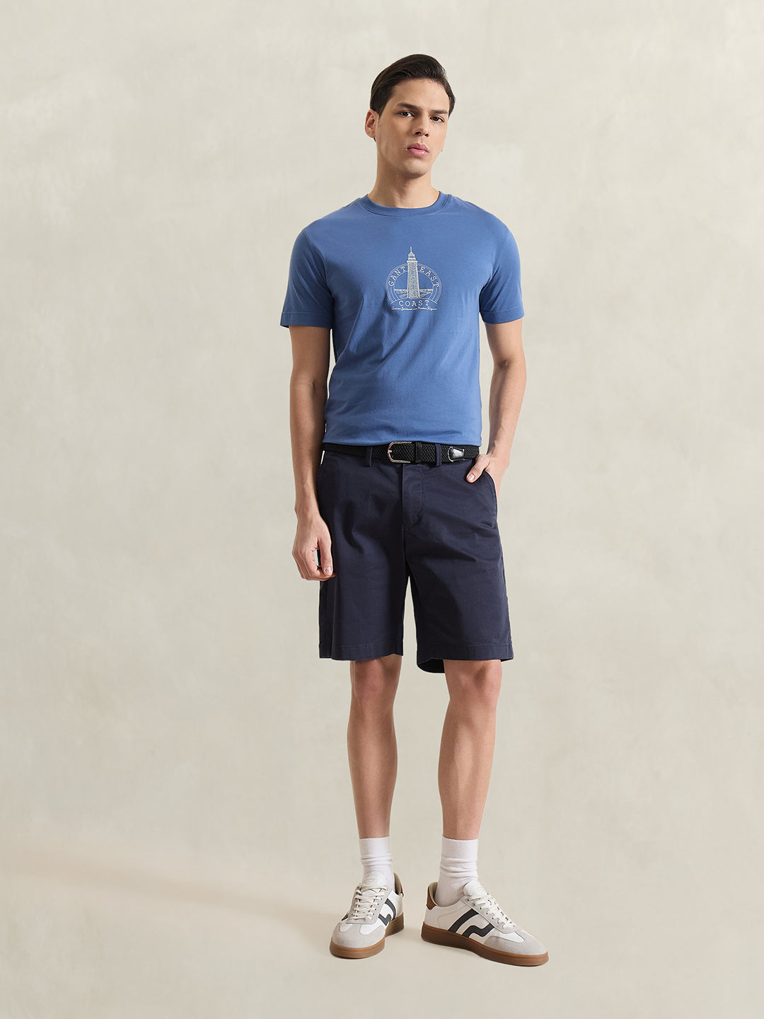 GANT Men Blue Printed T-Shirt