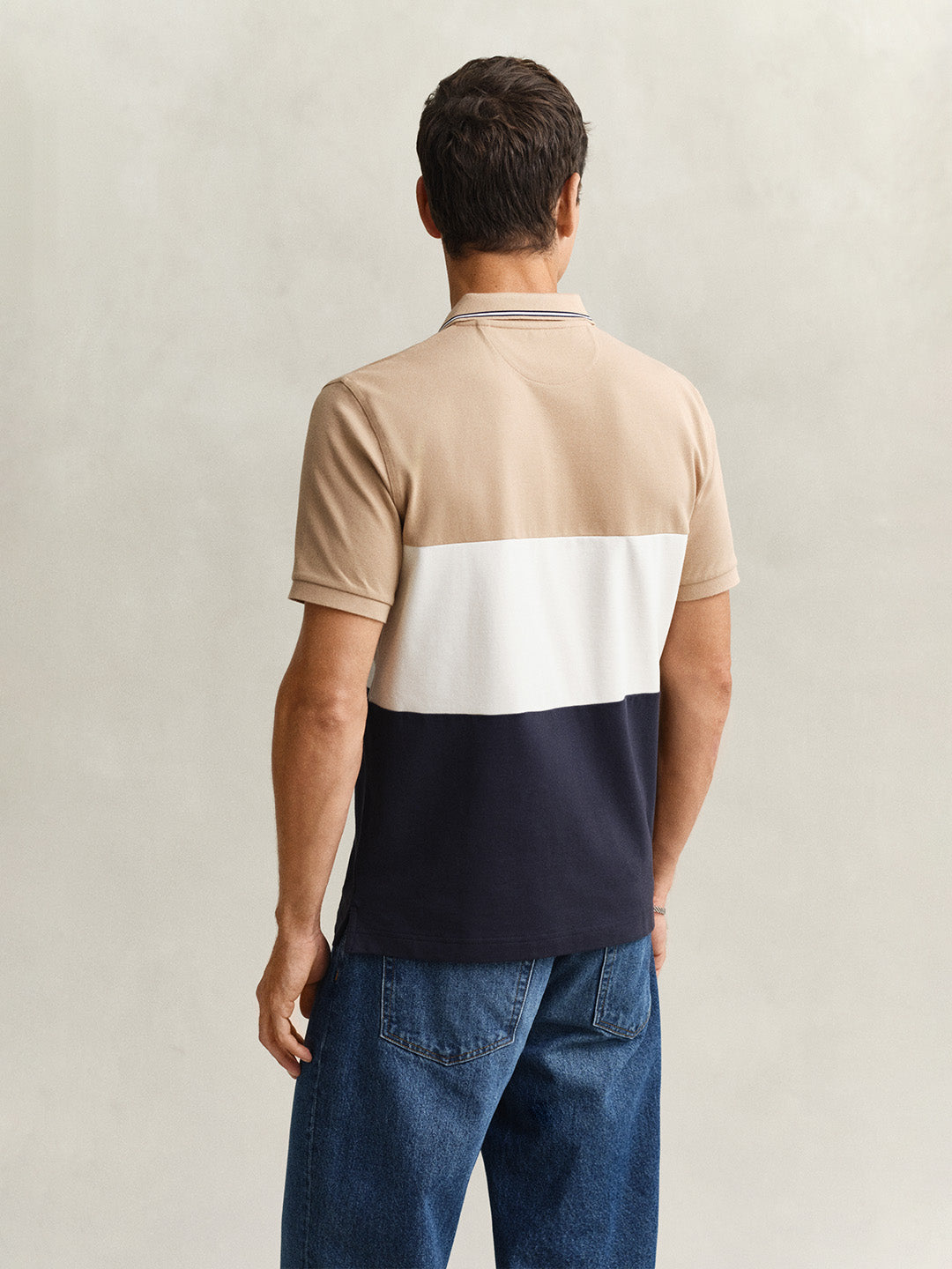 GANT Men Multicolour Colourblock Polo T-Shirt