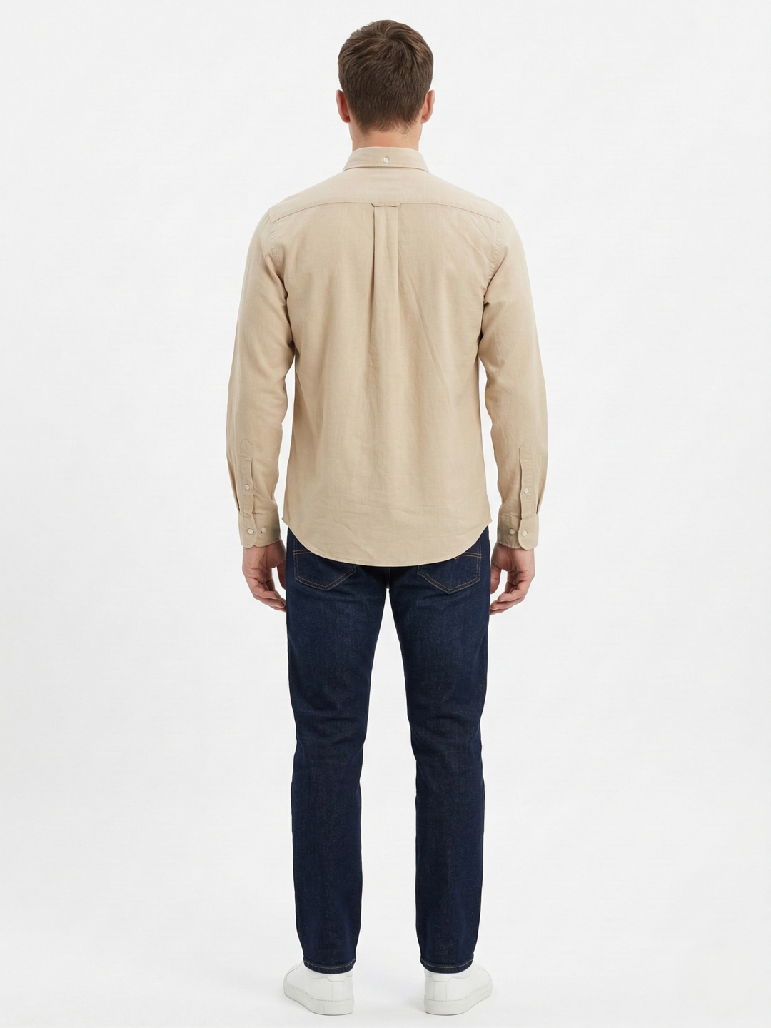 Gant Beige Cotton Solid Men Shirt