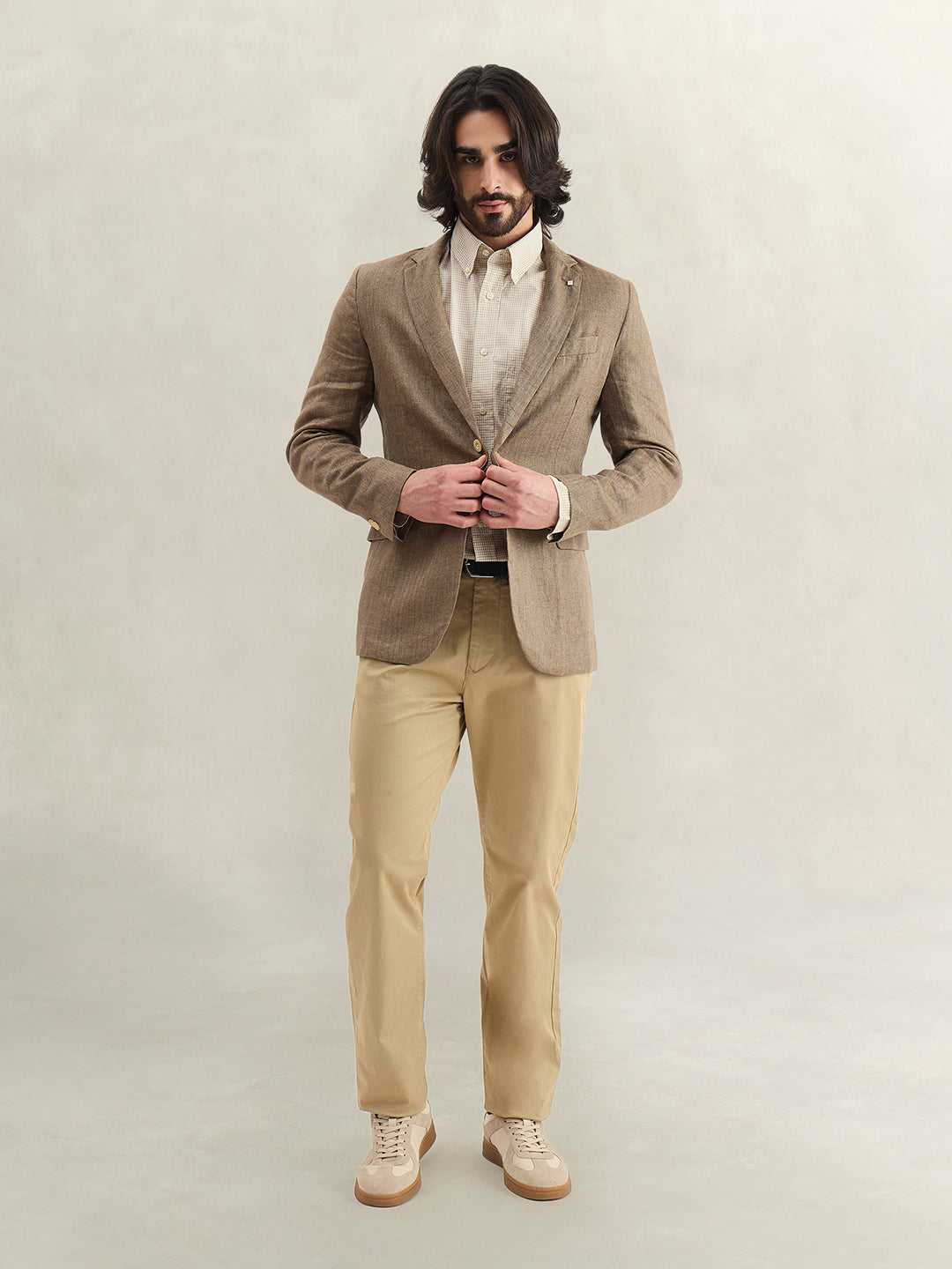 Gant Men Checked Beige Shirt