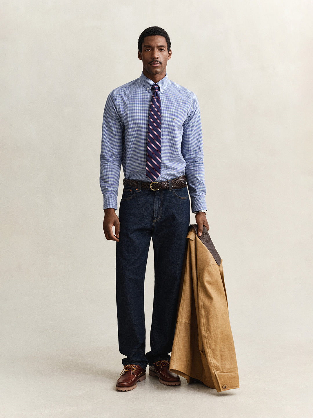 GANT Men Blue Classic Poplin Gingham Shirt