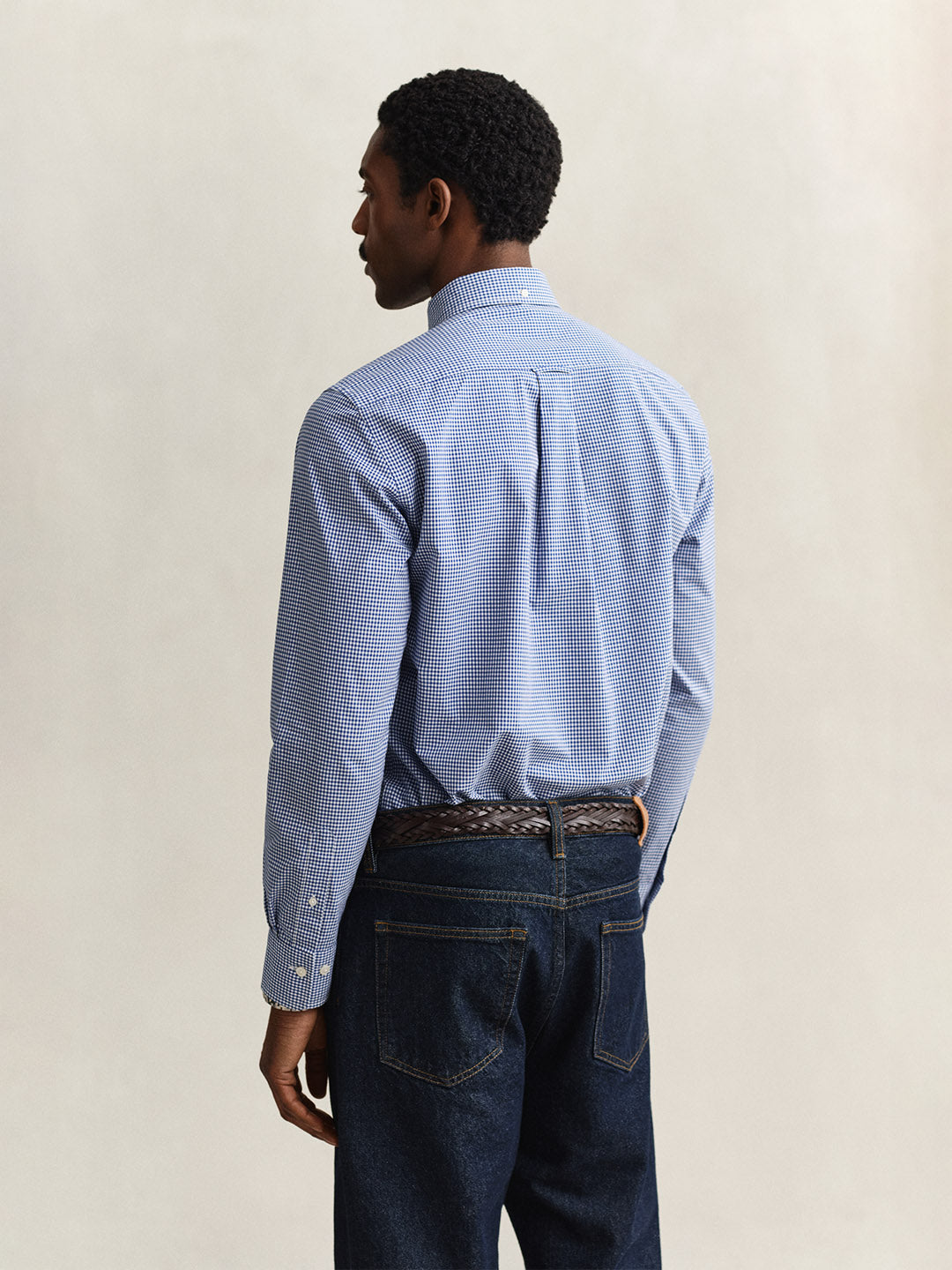 GANT Men Blue Classic Poplin Gingham Shirt