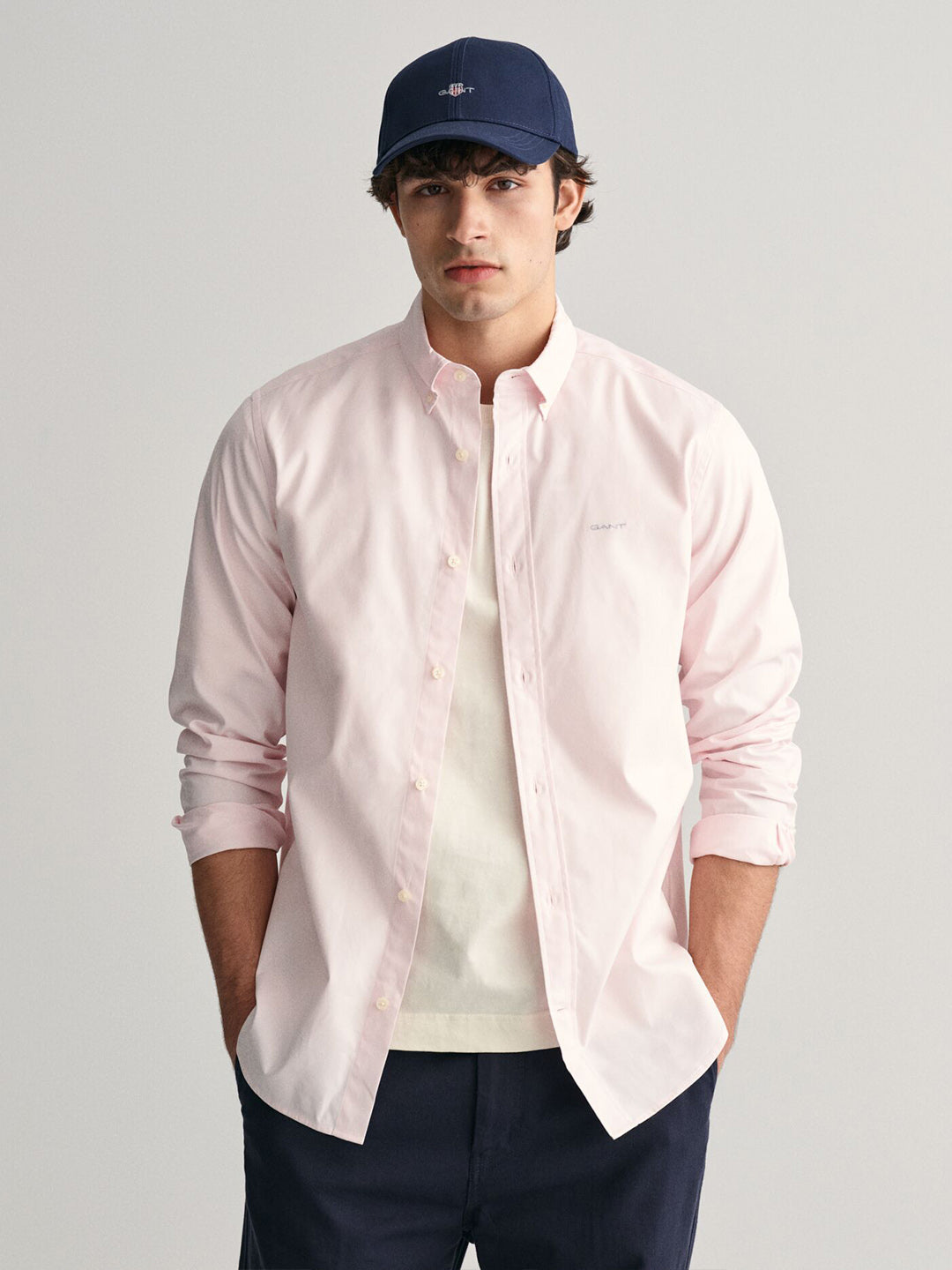 GANT Men Pink Pinpoint Oxford Shirt
