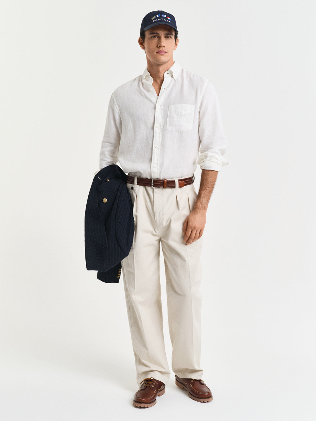 GANT Men White Pure Linen Shirt