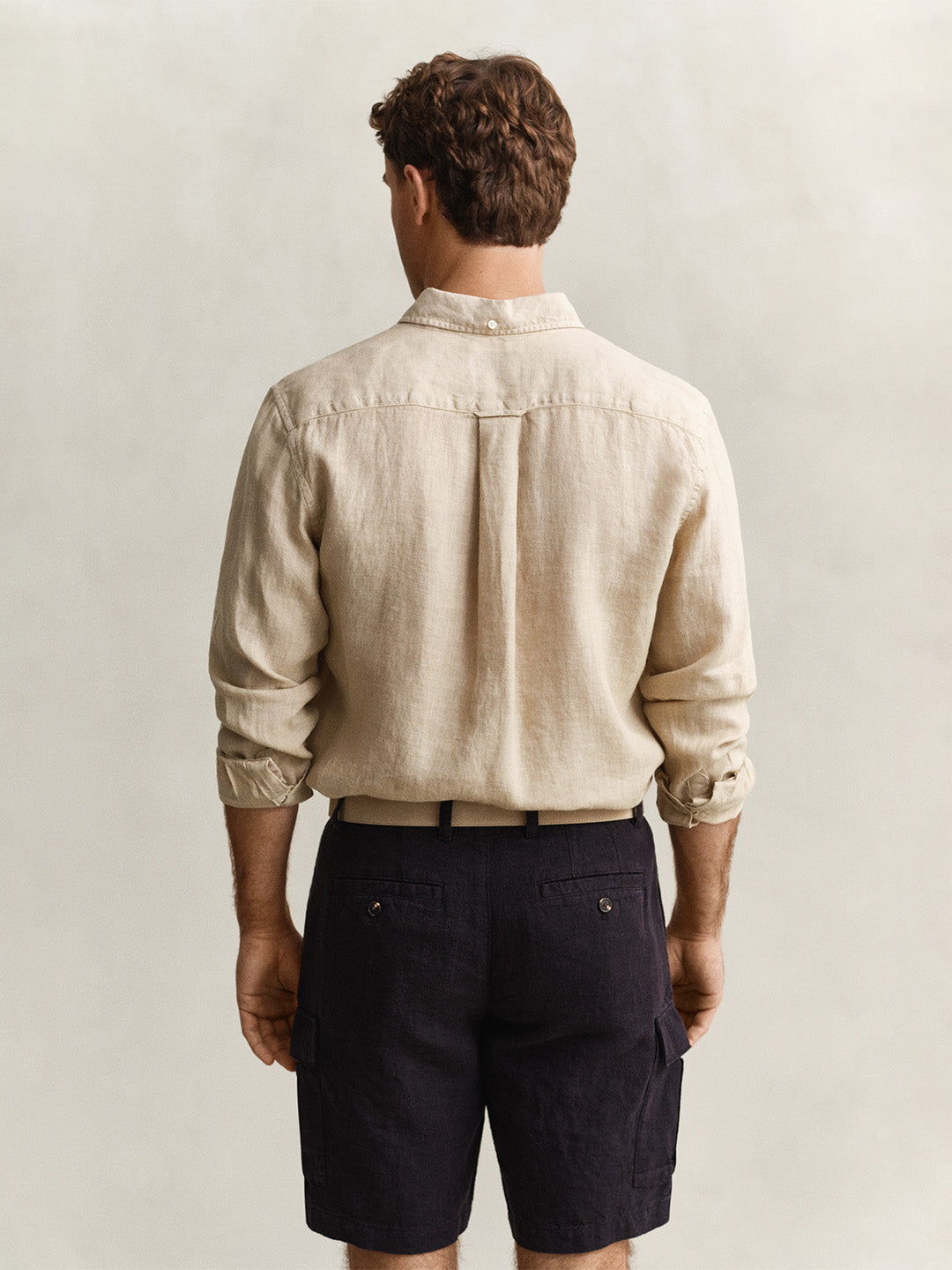 GANT Men Beige Garment Dyed Pure Linen Shirt