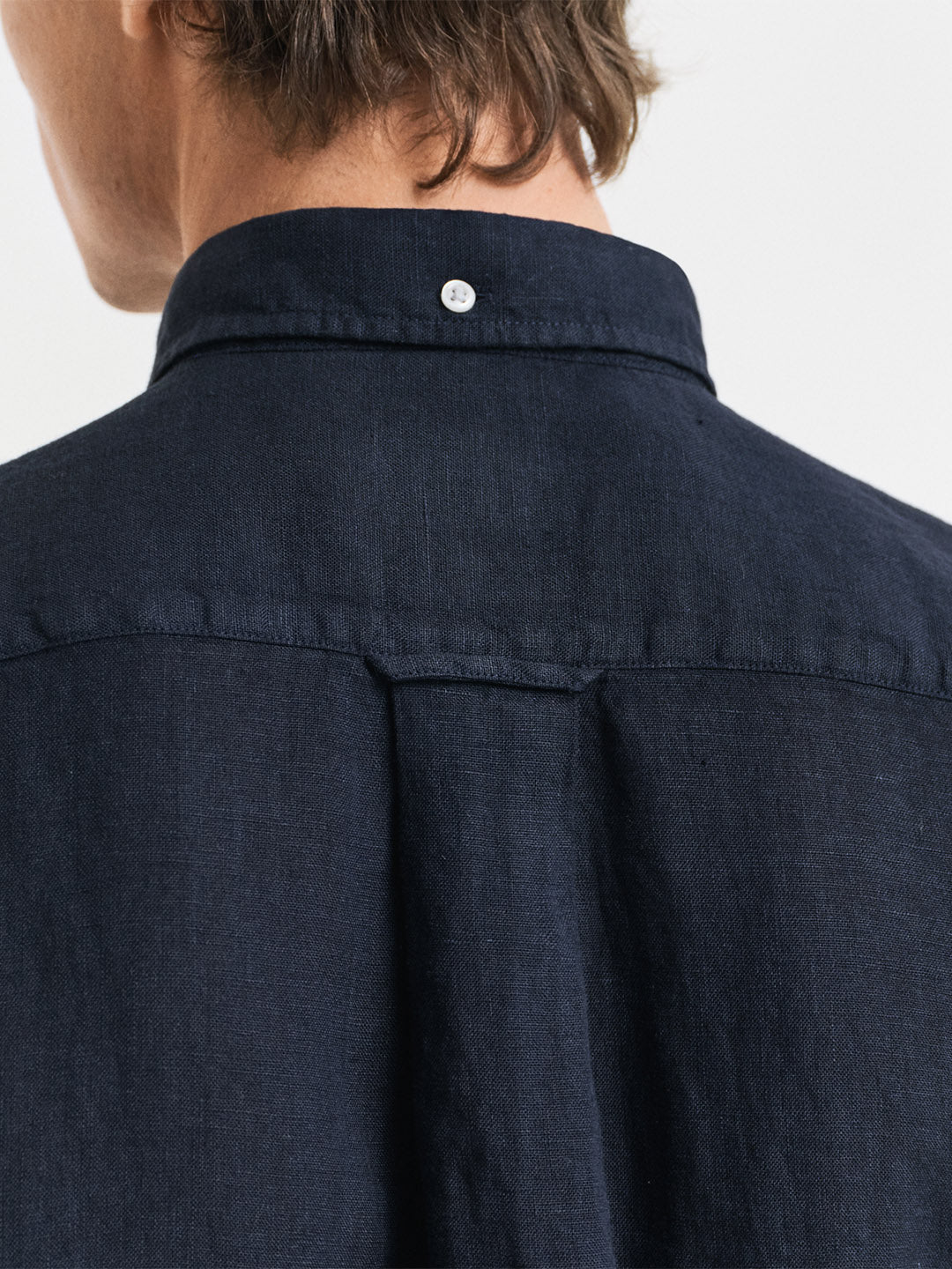 Gant Men Navy Blue Pure Linen Shirt