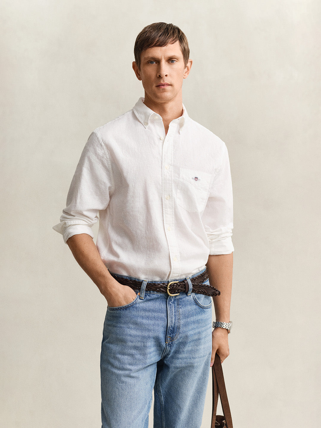 White linen shirt