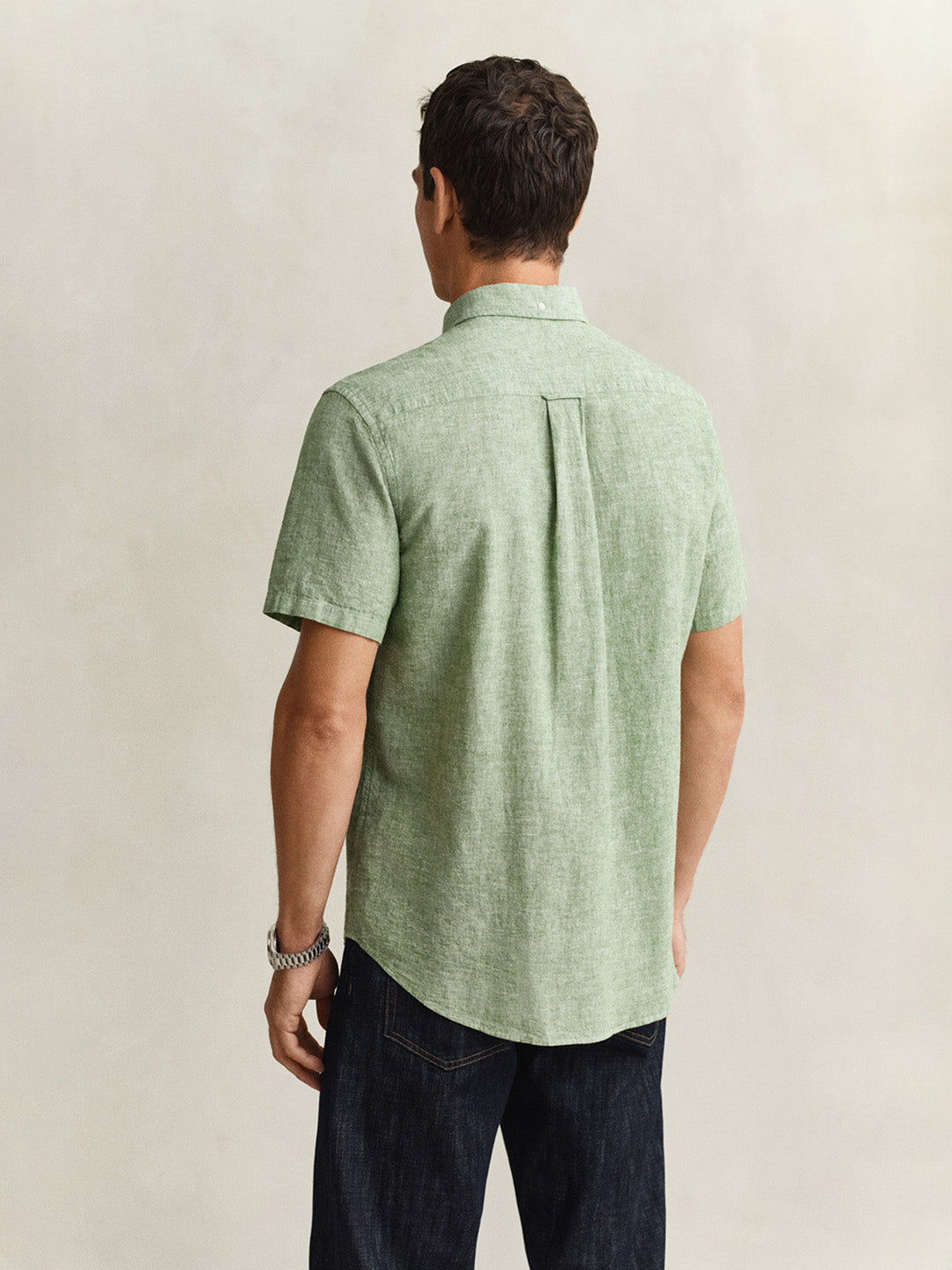 Gant Men Green Regular Fit Linen Shirt