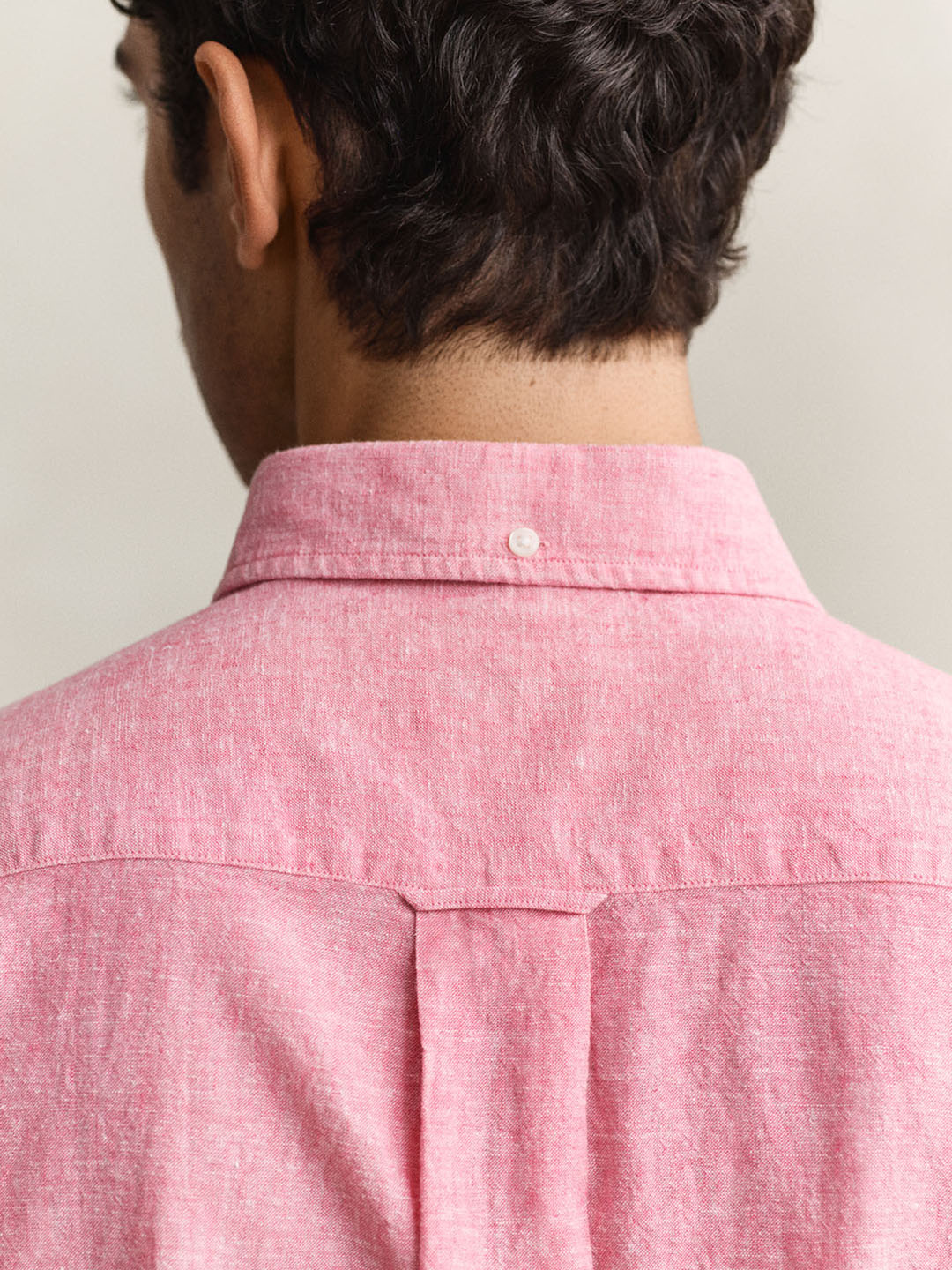 Gant Men Pink Solid Regular Fit Cotton Linen Shirt