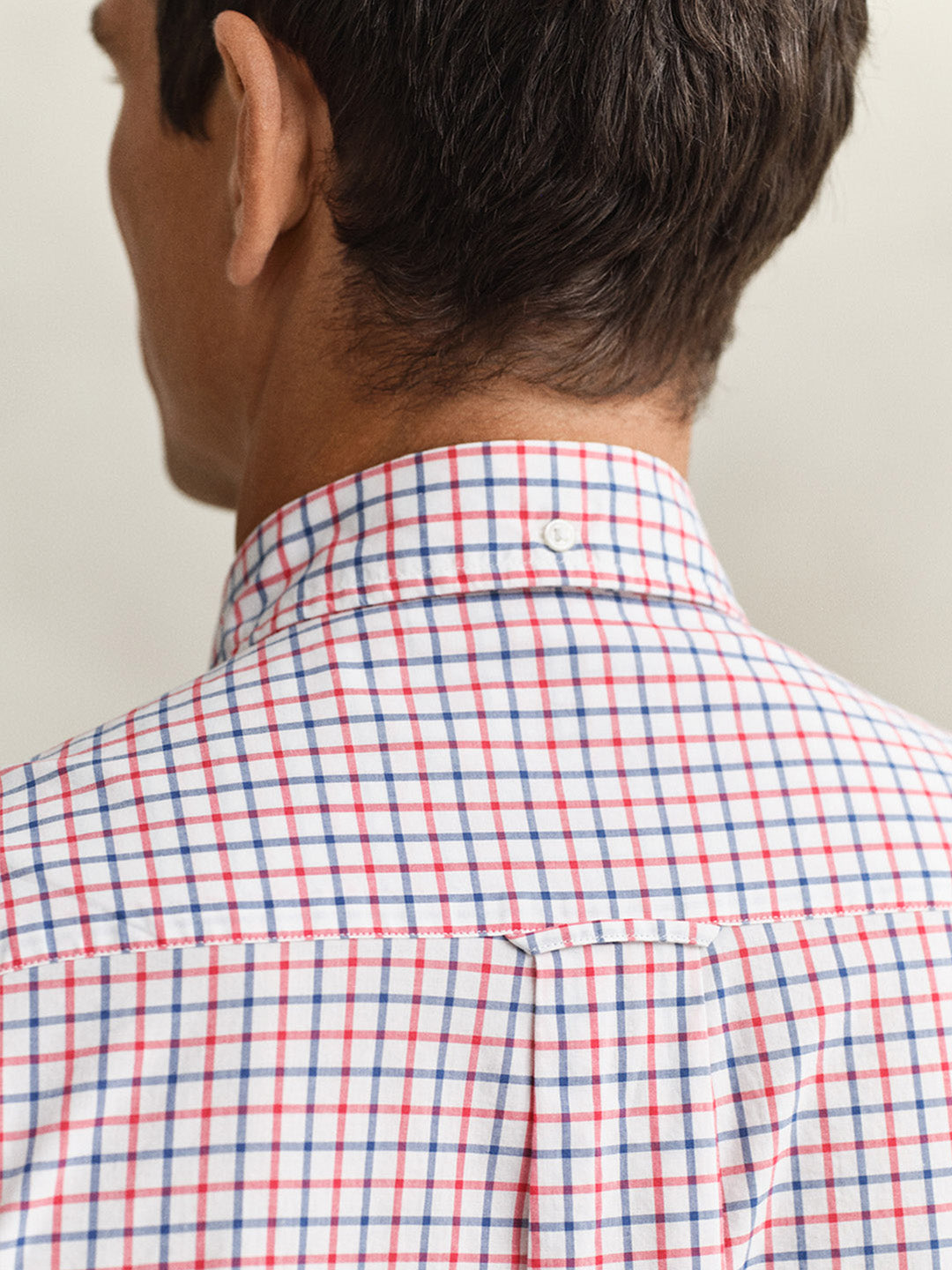 GANT Men Red Checked Regular Fit Poplin Shirt