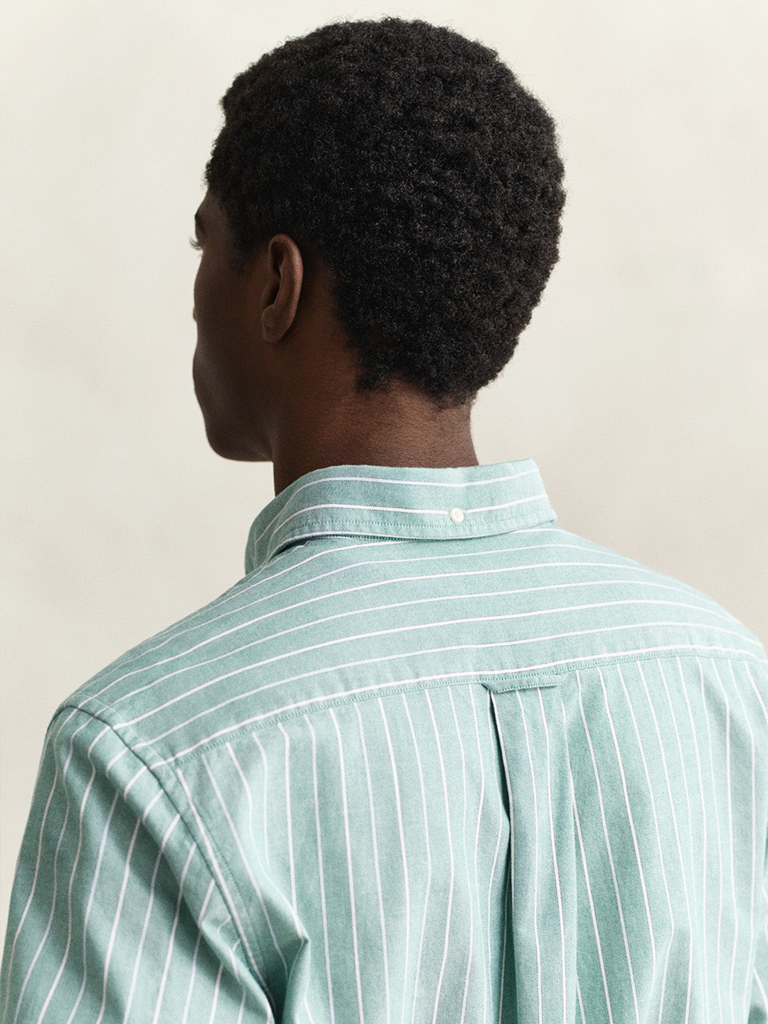 GANT Men Green Striped Regular Fit Classic Oxford Shirt