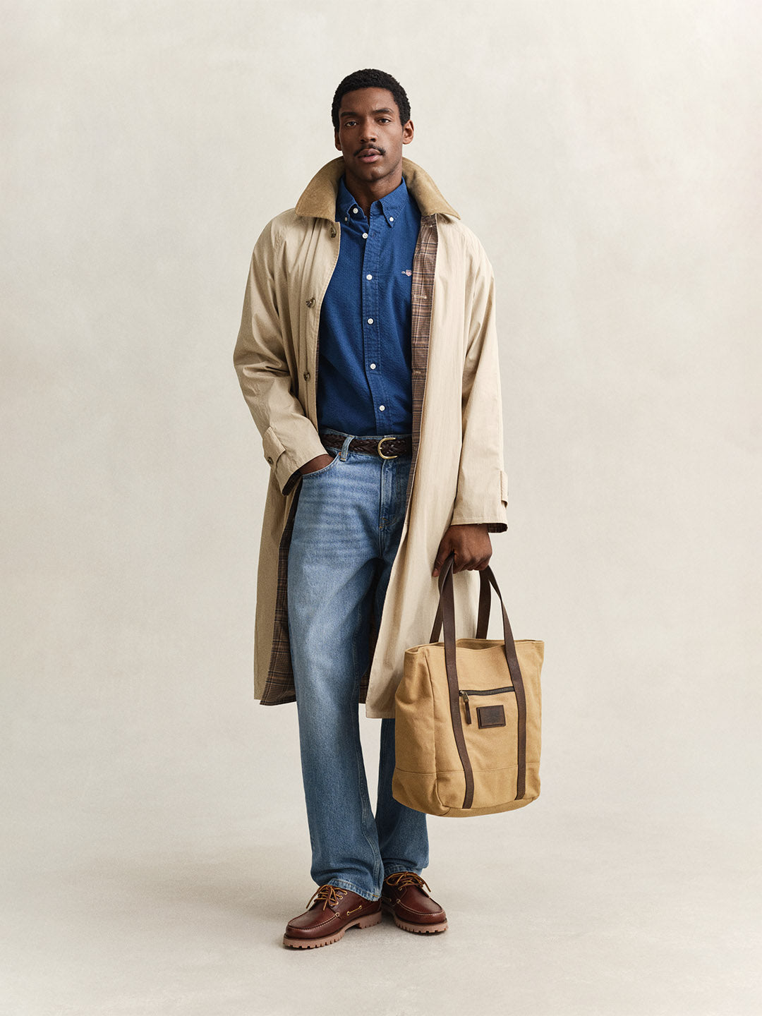 GANT Men Navy Blue Regular Fit Seersucker Shirt