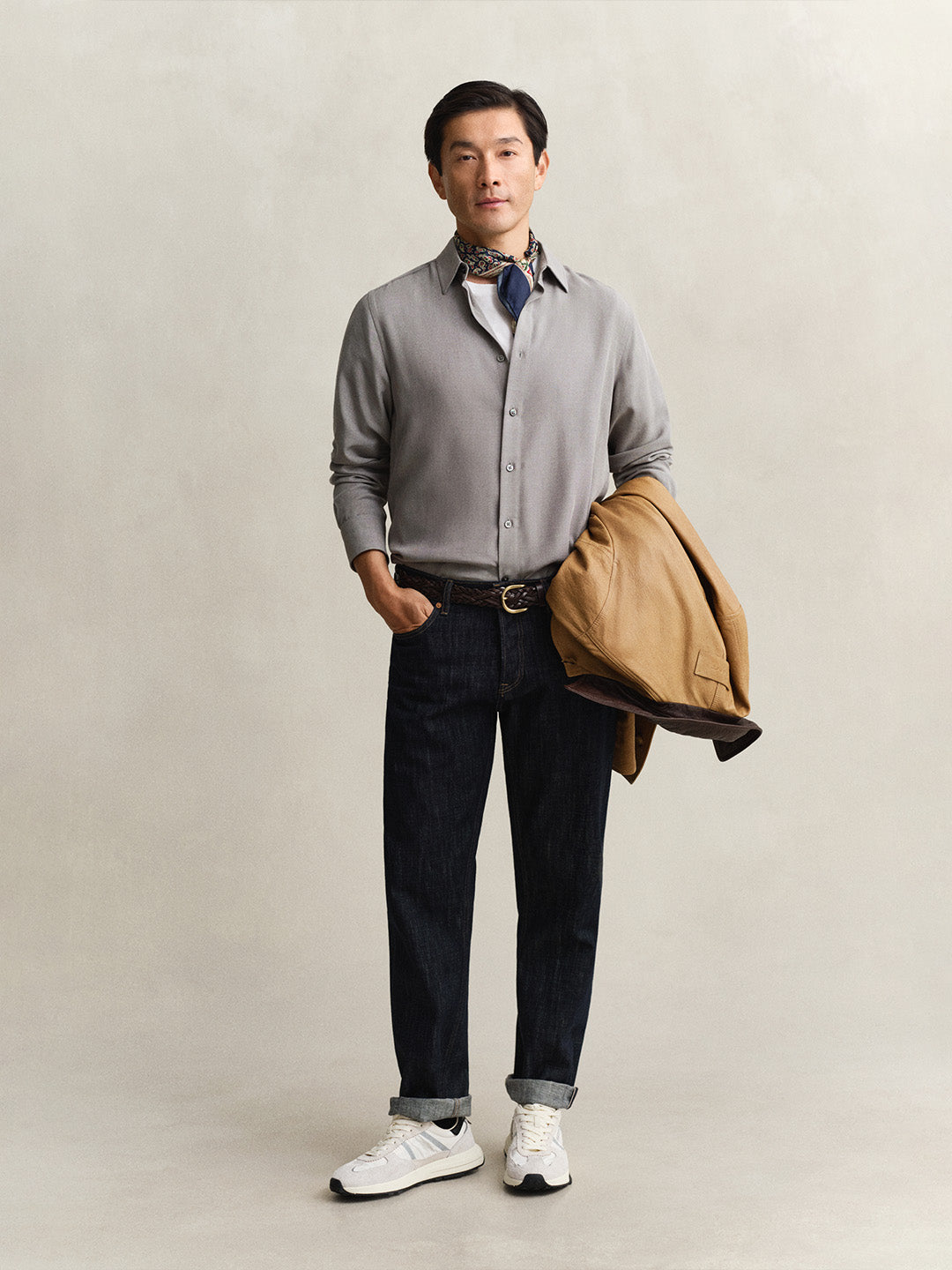 Gant Men Grey Solid Regular Fit Shirt