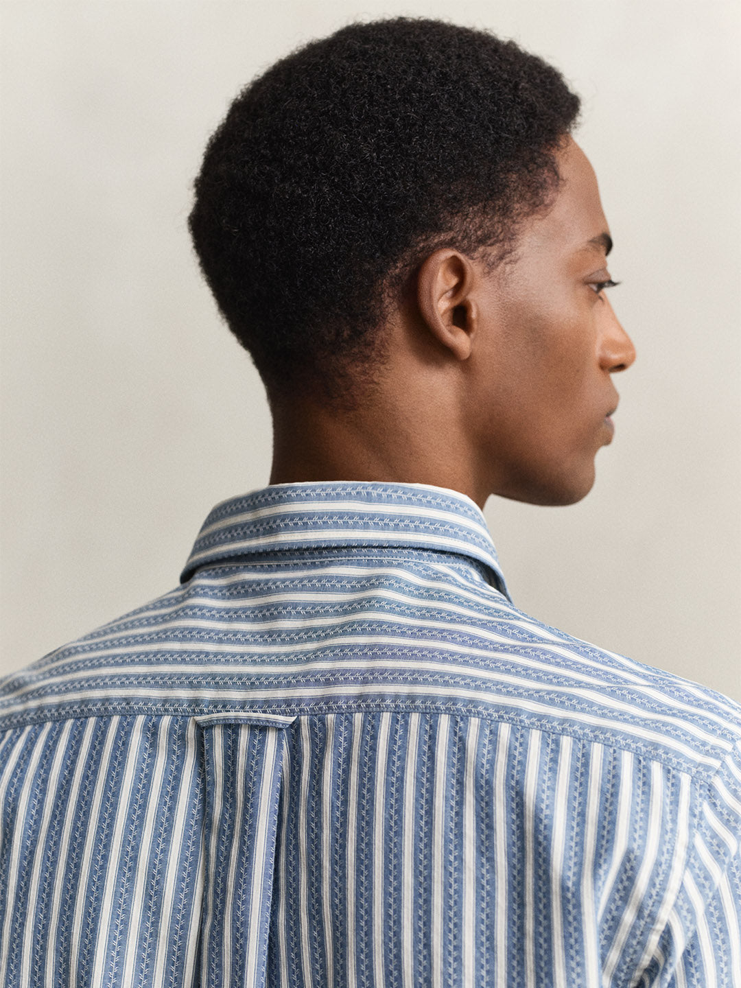 GANT Men Blue Dobby Striped Cotton Shirt