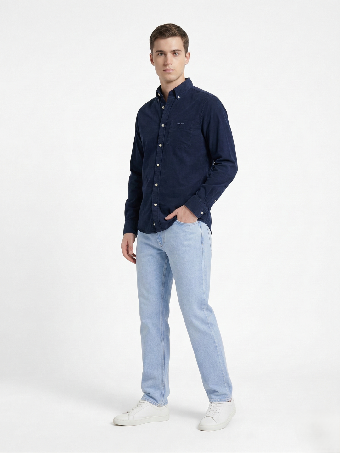 Gant Blue Cotton Solid Shirt