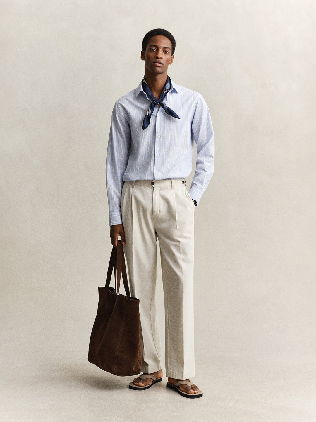 GANT Men Blue Dobby Striped Cotton Shirt