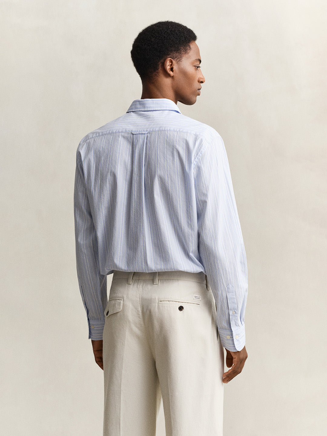 GANT Men Blue Dobby Striped Cotton Shirt