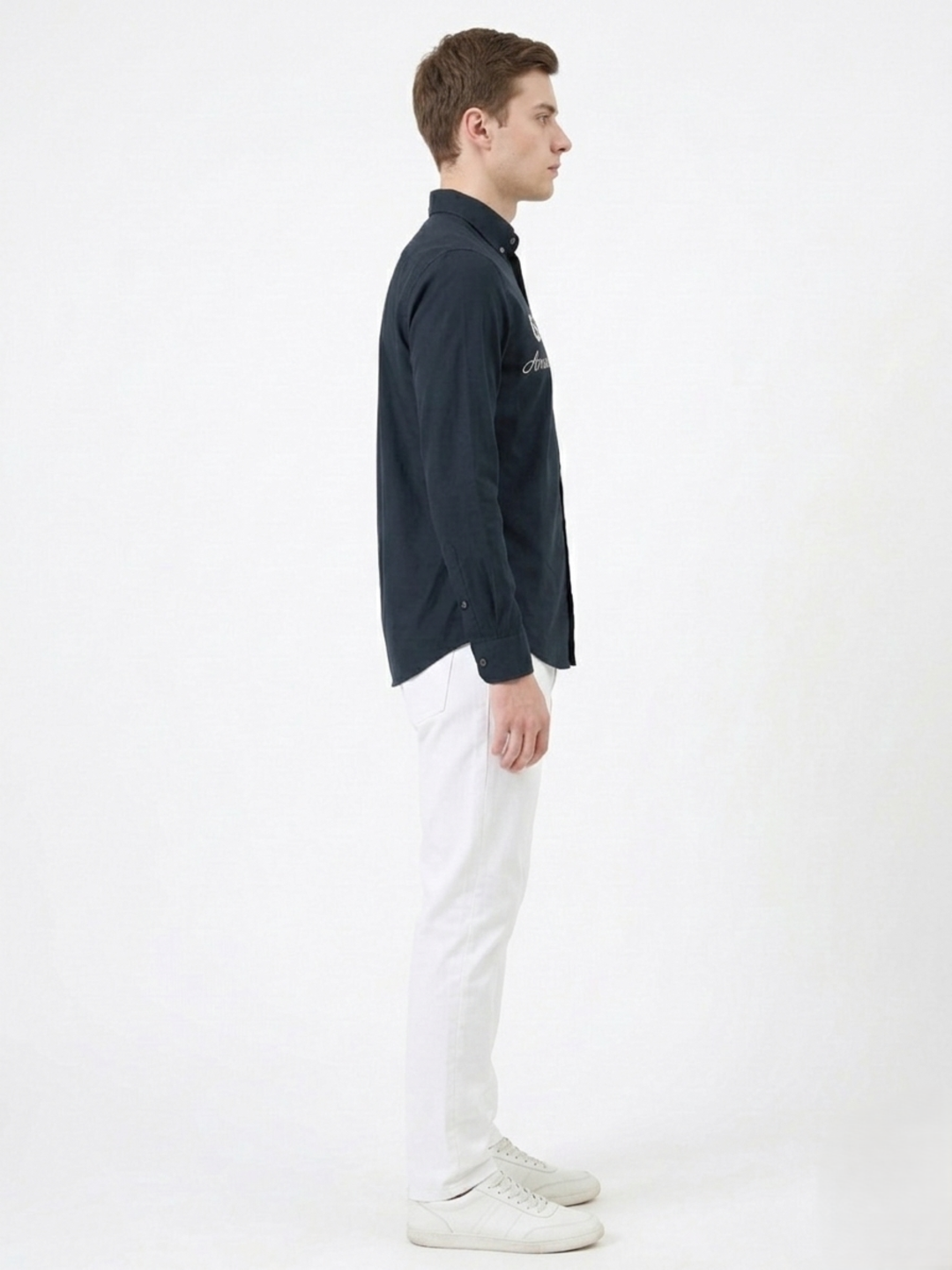 Gant Black Cotton Printed Men Shirt