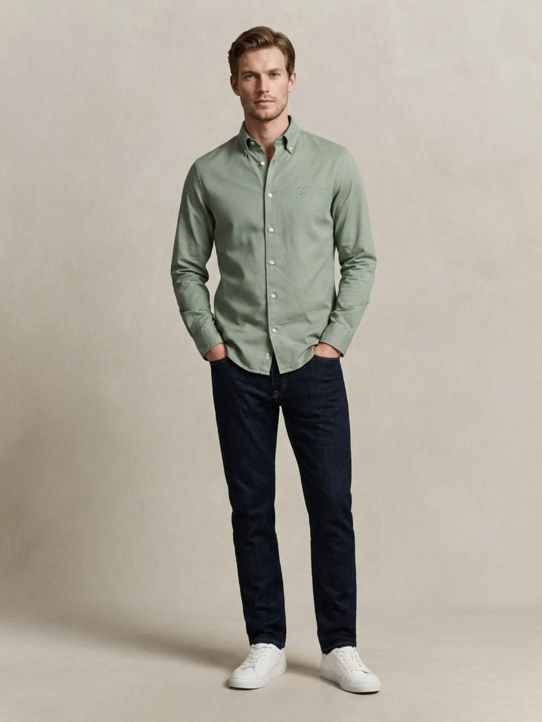 Gant Men Green Solid Regular Fit Pure Cotton Shirt
