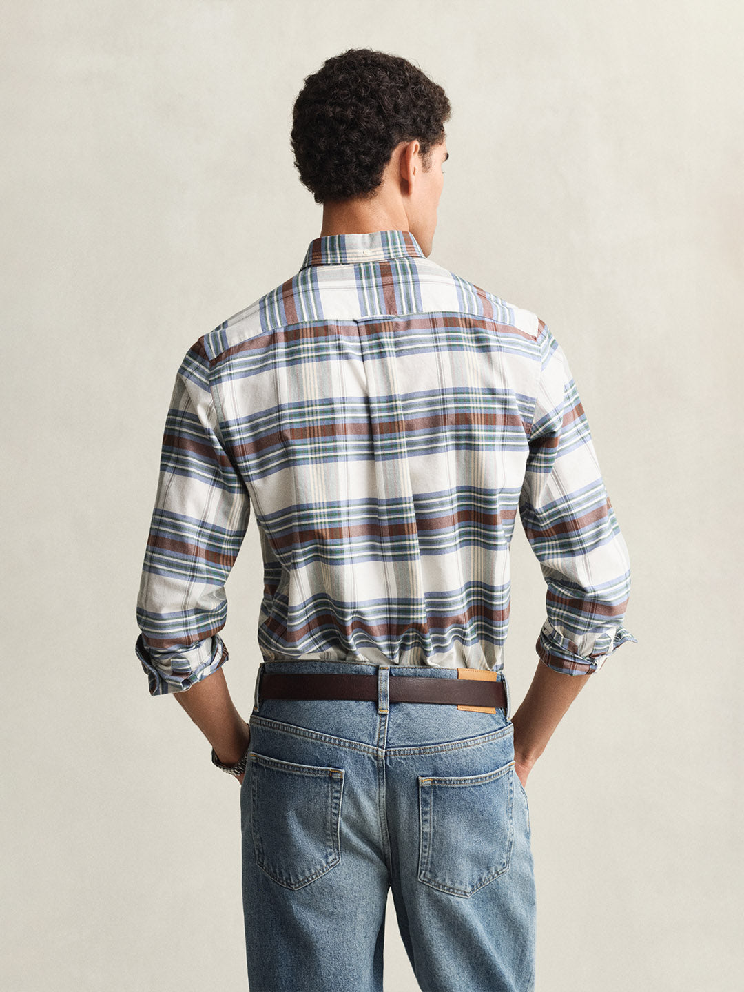 Gant Men Multicolor Checked Regular Fit Oxford Shirt