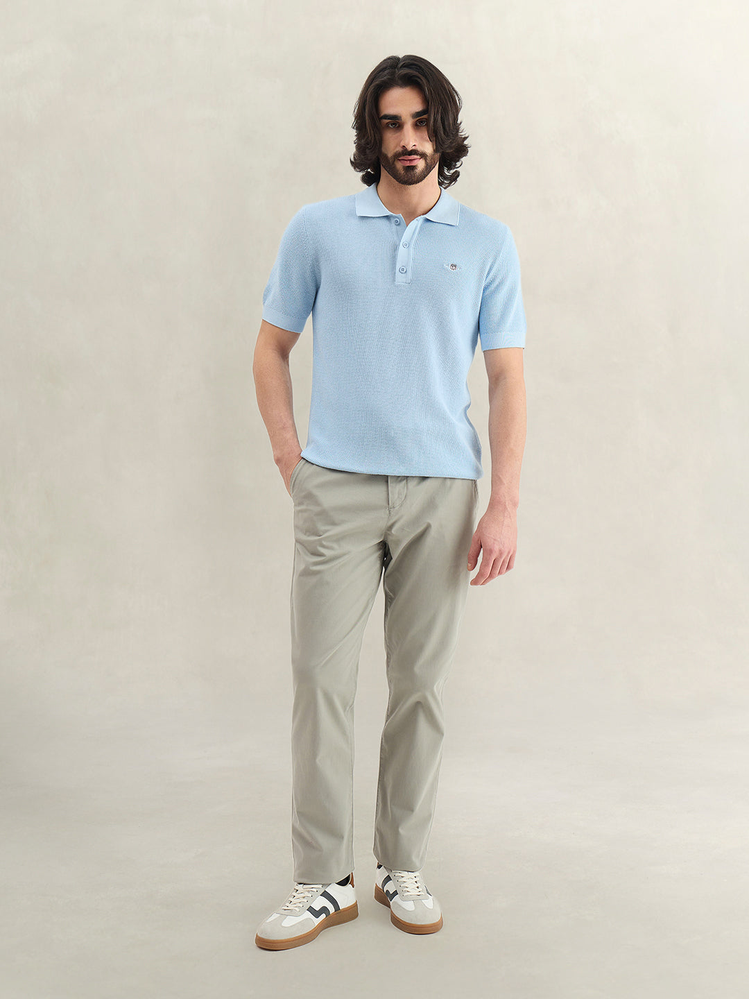 Gant Men Woven Design Blue Polo T-Shirt