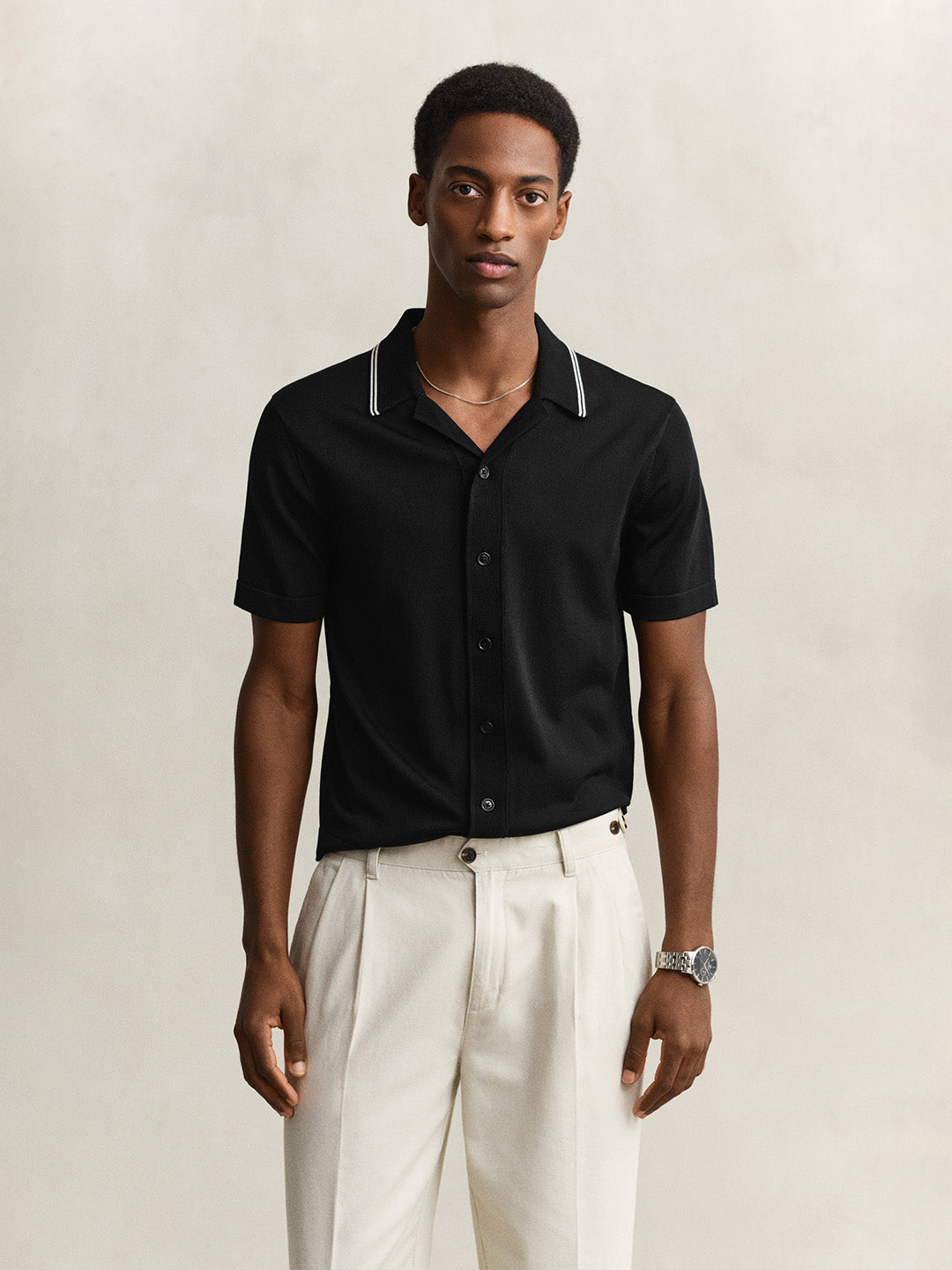 Gant Men Black Regular Fit Polo T-Shirt