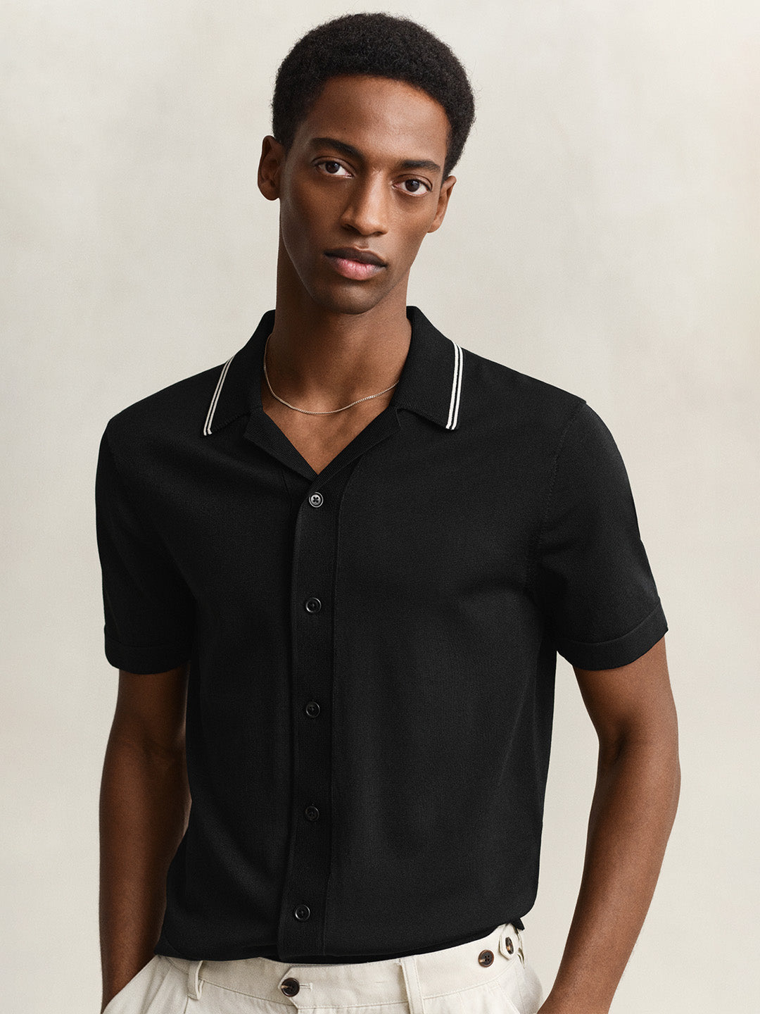 Gant Men Black Regular Fit Polo T-Shirt