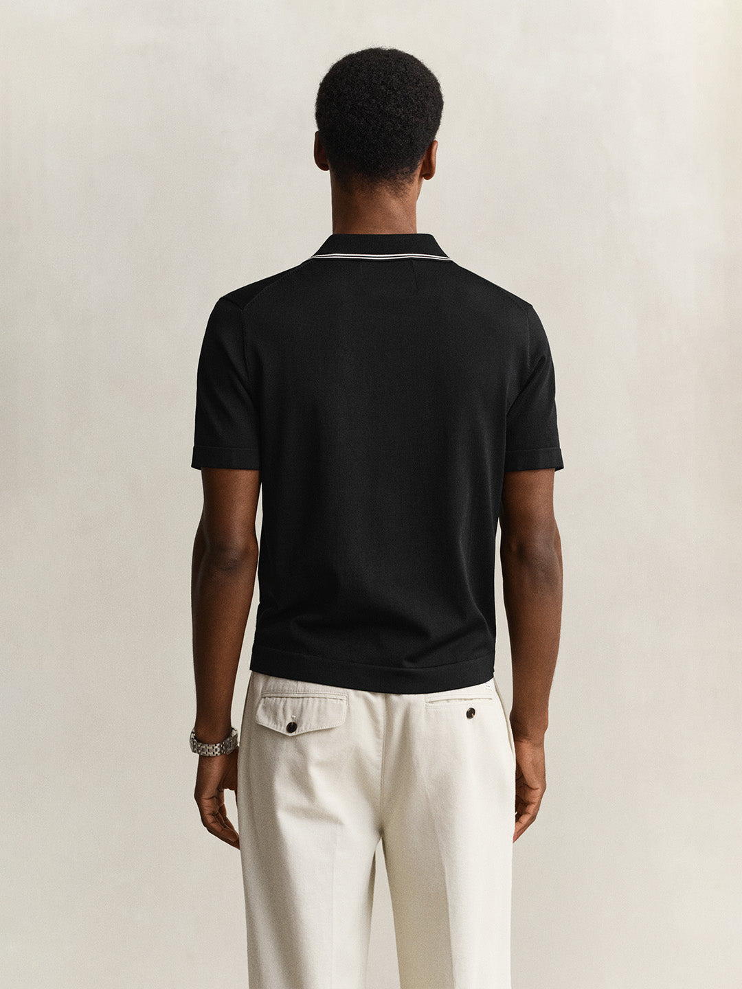 Gant Men Black Regular Fit Polo T-Shirt