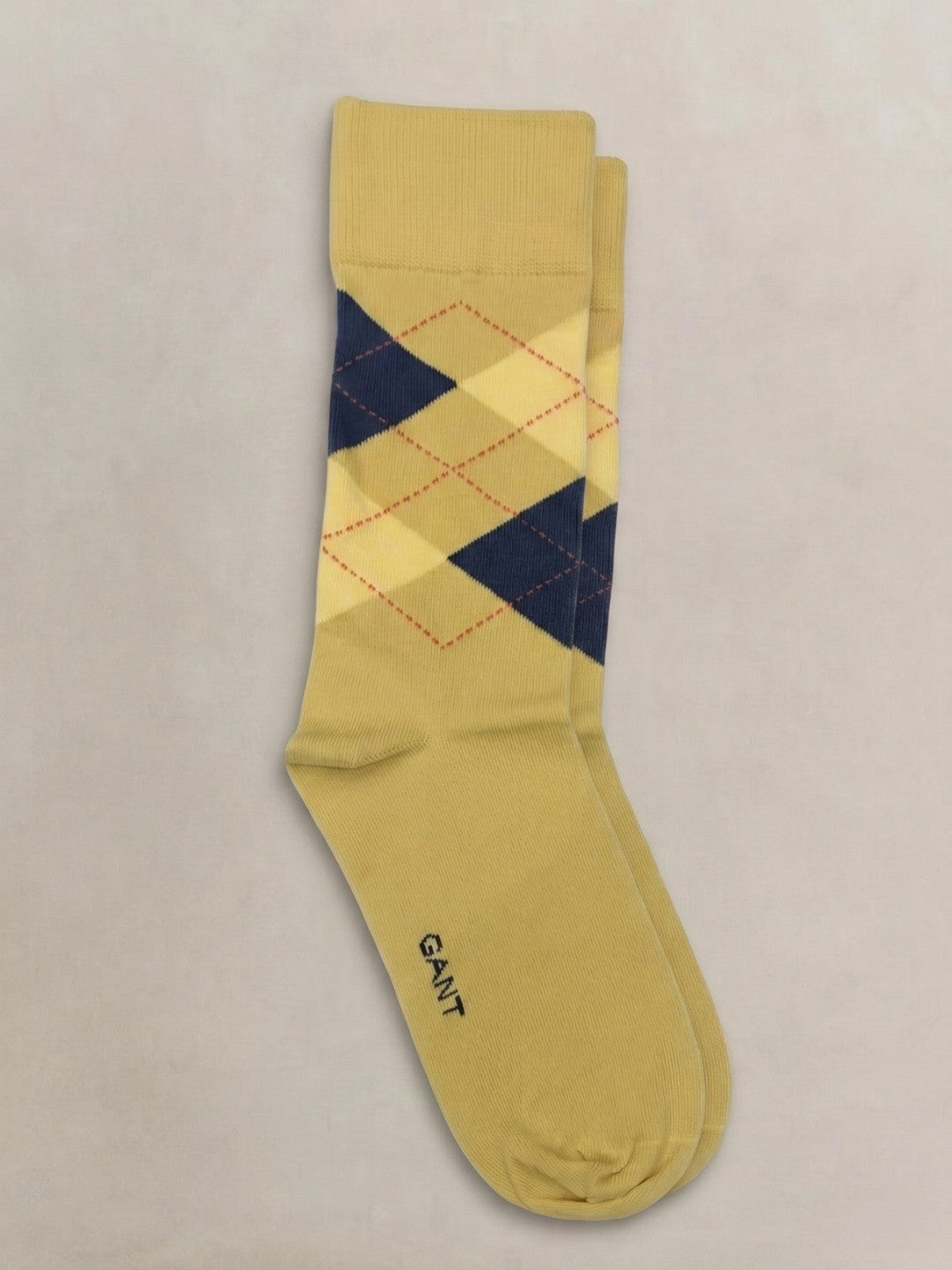 Gant Yellow Cotton Argyle Men Socks