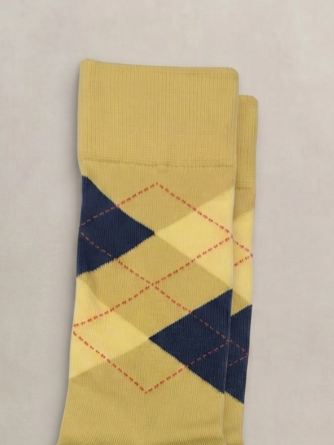 Gant Yellow Cotton Argyle Men Socks