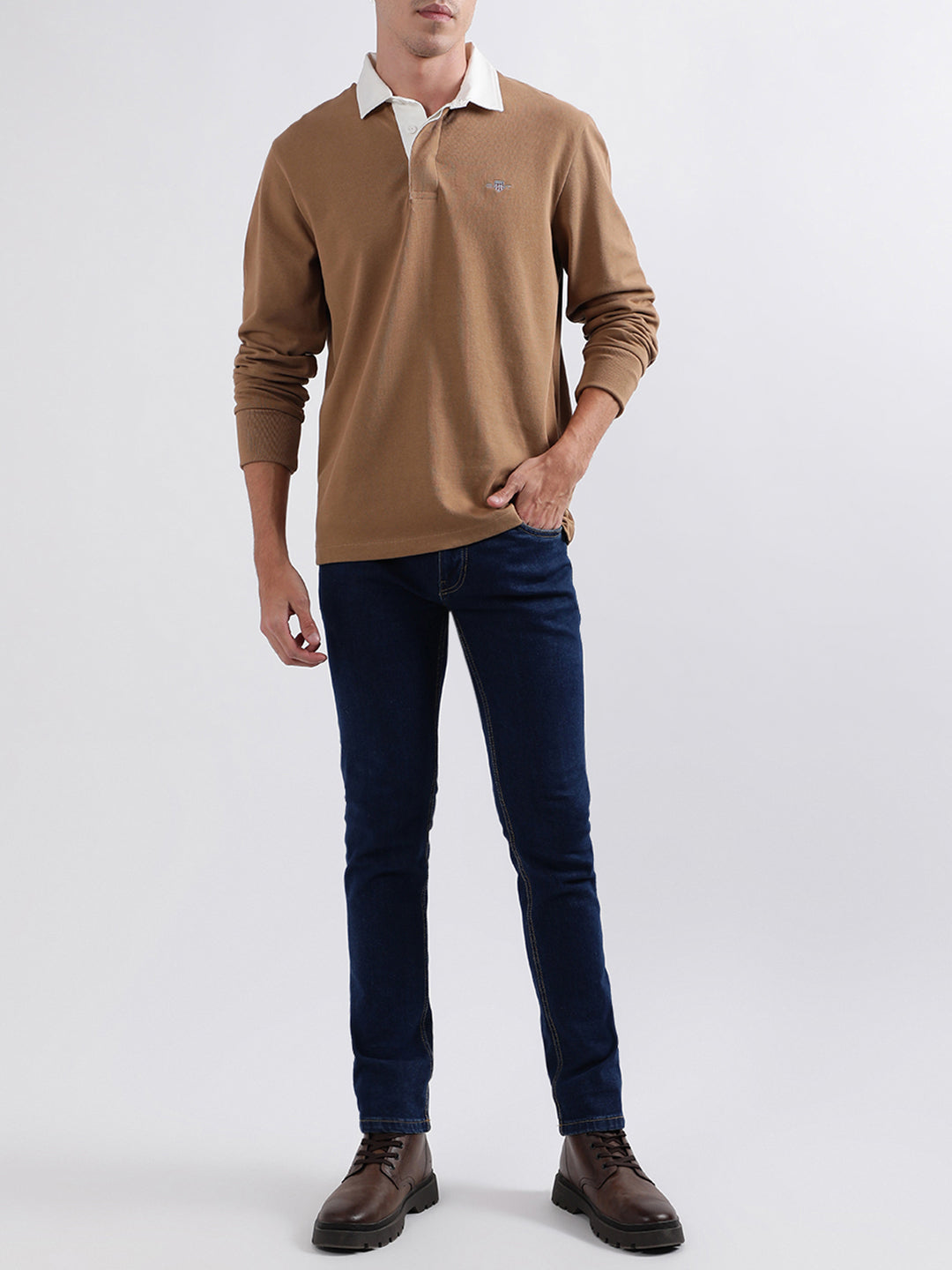 Gant Warm Khaki Regular Fit Polo T-Shirt