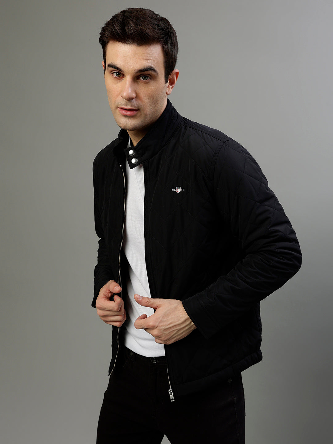 Shop Gant Men Solid High Neck Full Sleeves Jacket Online – Iconic India