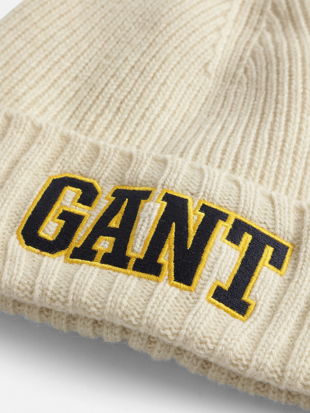 Gant Men Cream Solid Muffler with Beanie Caps