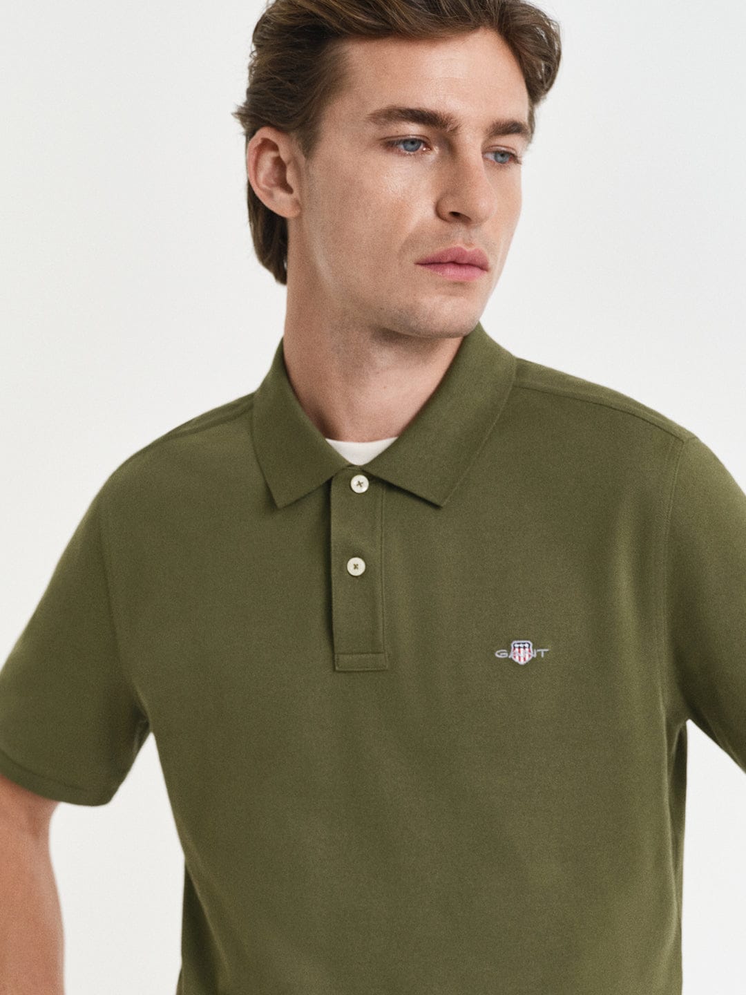 Gant Men Green Solid Polo Tshirt