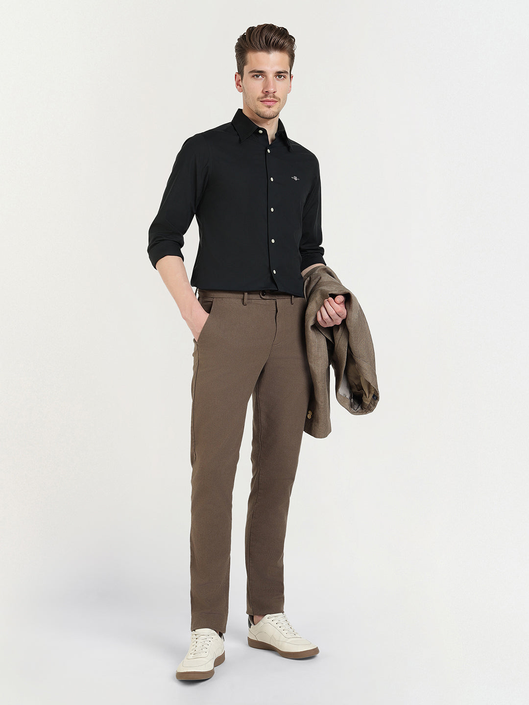 Gant Men Black Solid Collar Shirt