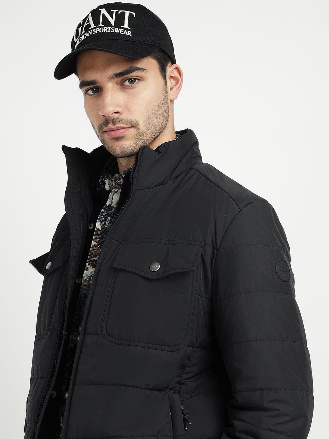 Gant Men Black Solid Collar Jacket