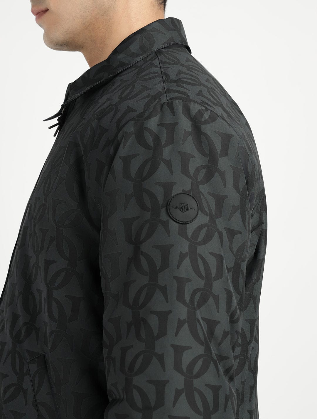 Gant Men Black Solid Collar Jacket