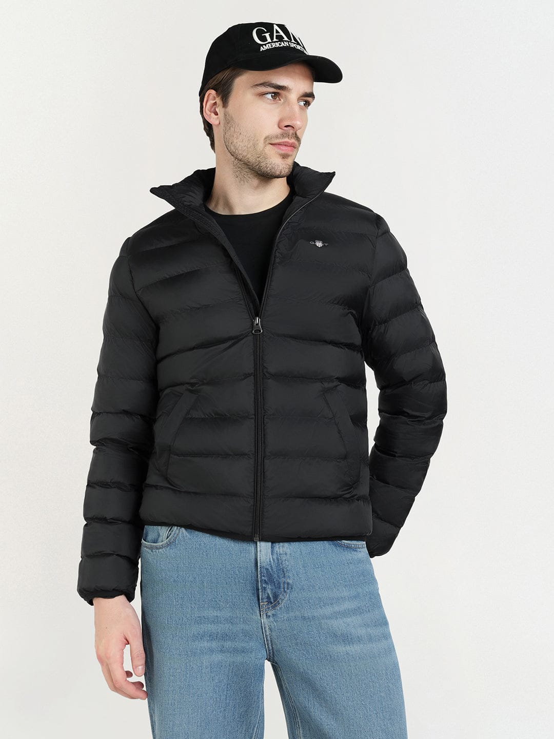 Gant Men Black Solid Collar Jacket