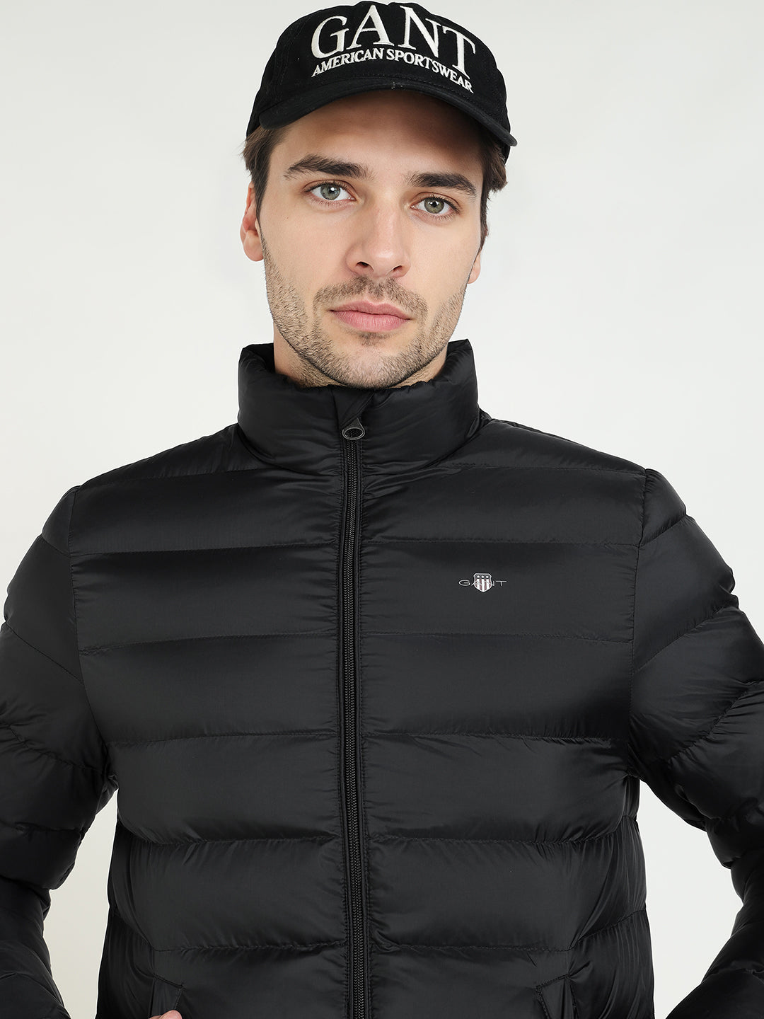 Gant Men Black Solid Collar Jacket