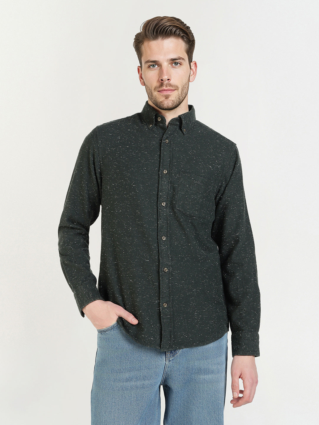 Gant Men Black Solid Collar Shirt