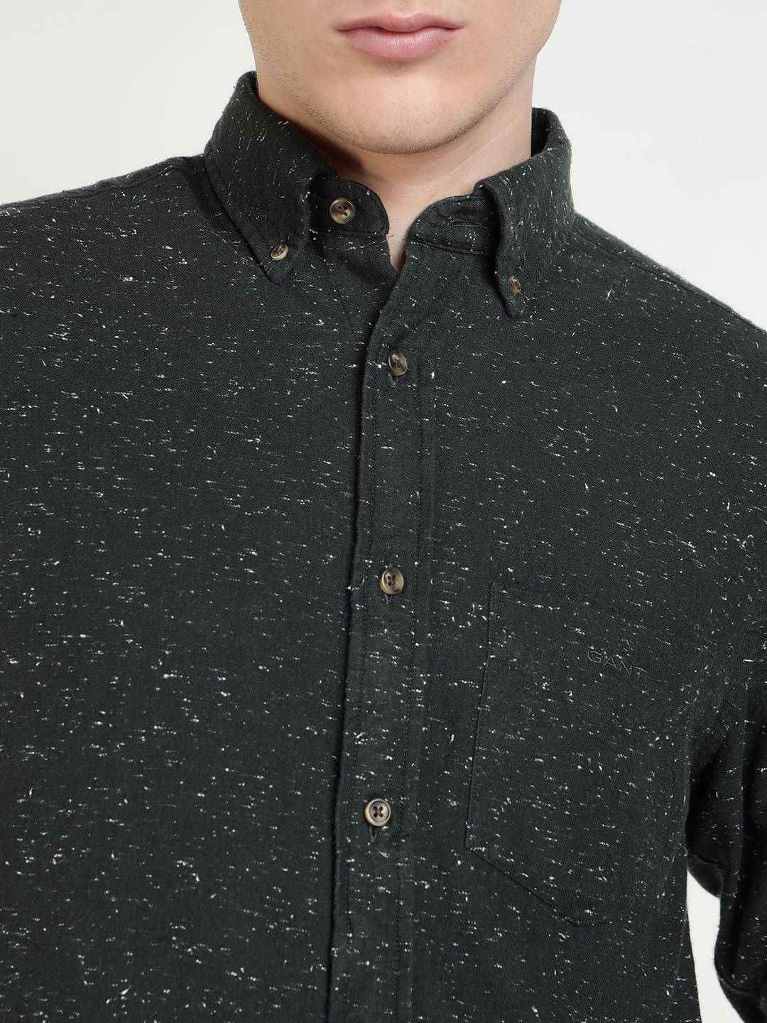 Gant Men Black Solid Collar Shirt